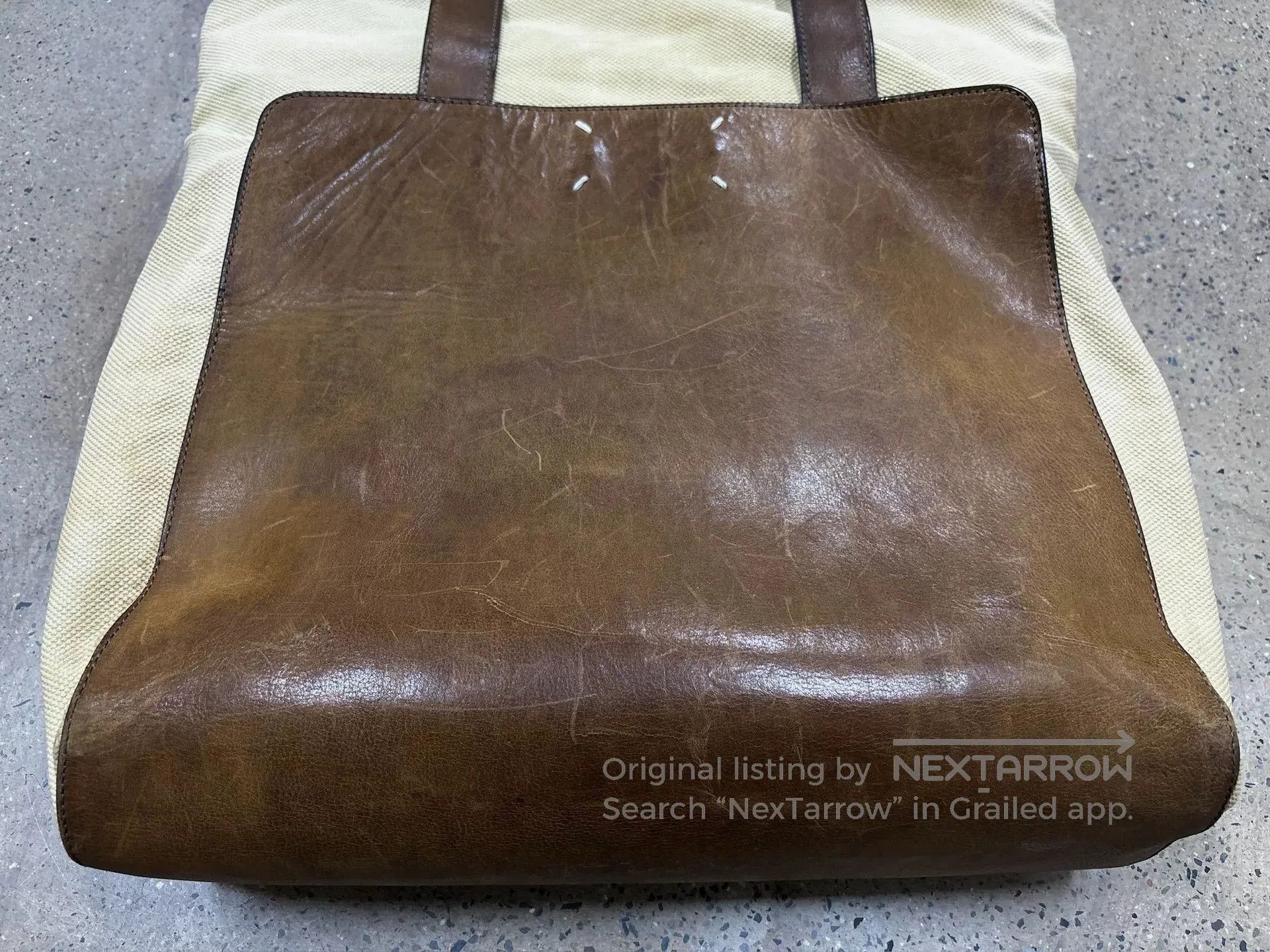 Maison Margiela Maison Margiela Leather and Canvas Tote Bag. Size ONE SIZE - 3 Thumbnail