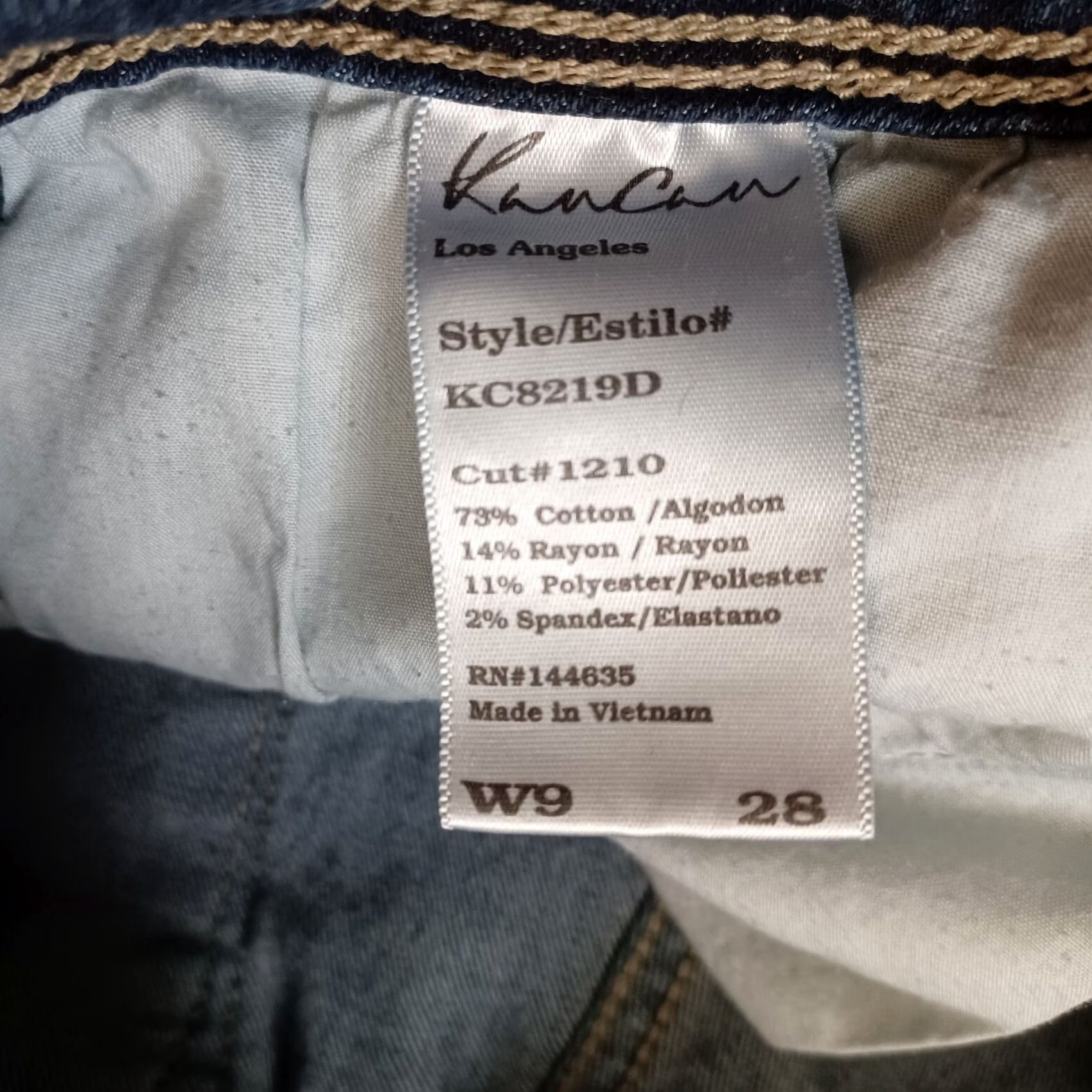 Vintage Kancan Jeans Womens 28 Blue Denim Mid Rise Skinny Distressed Stretch Cut 1210 Jeans Size 28" / US 6 / IT 42 - 3 Thumbnail