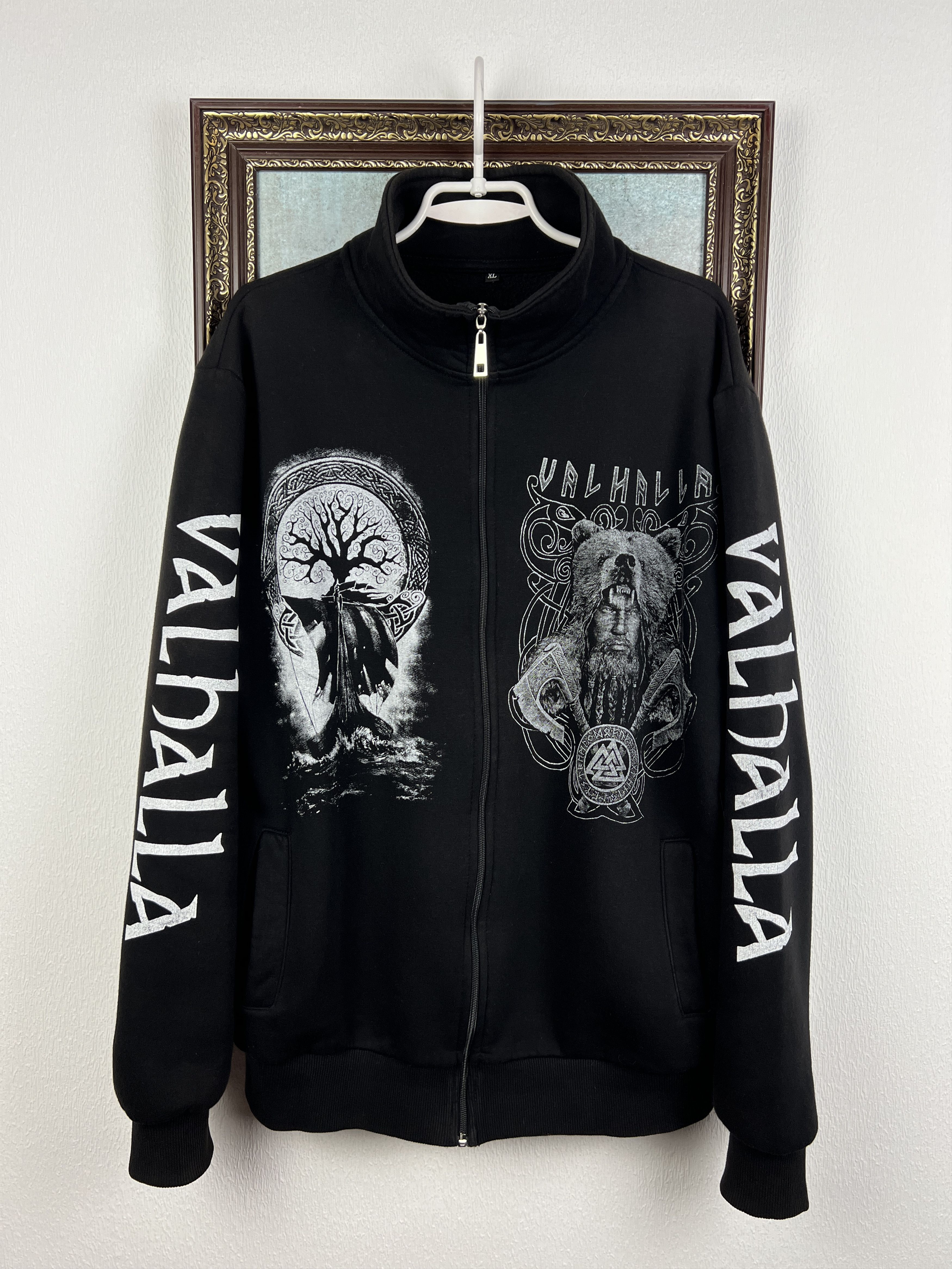 Vintage Victory Or Valhalla Viking Print Jacket Big Logo Track Top Size US XL / EU 56 / 4 - 2 Thumbnail