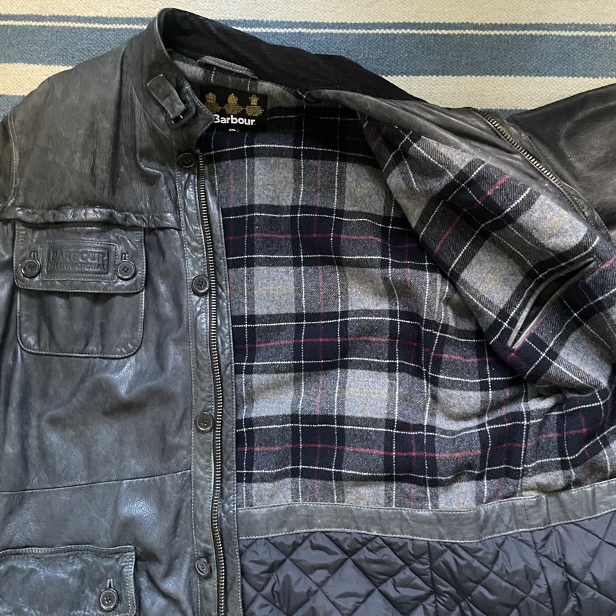 Barbour BARBOUR INTERNATIONAL Lined Leather Jacket Size US XXL / EU 58 / 5 - 9 Thumbnail