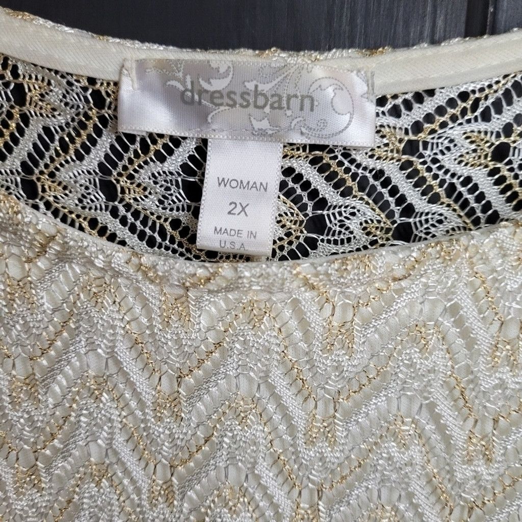 Other Dressbarn , NWOT, Size 2x, sparkly layers, golden blouse Size XL / US 12-14 / IT 48-50 - 2 Thumbnail