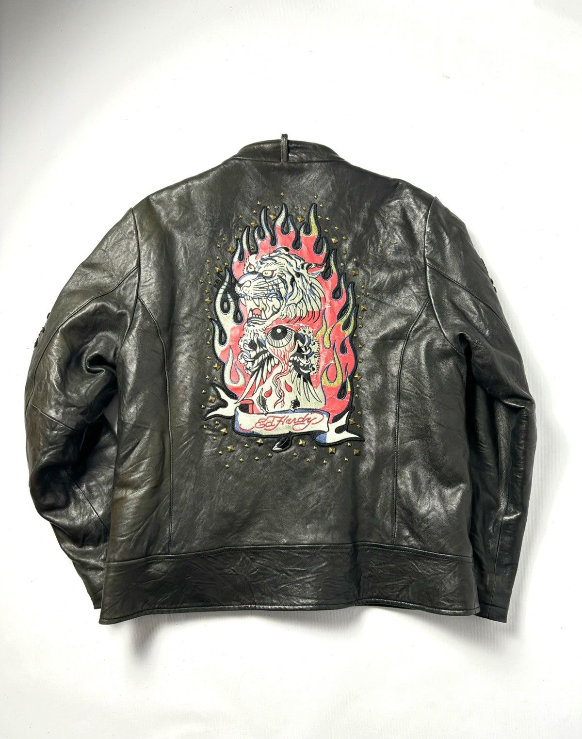 Ed Hardy Avirex x Ed Hardy leather jacket | Grailed