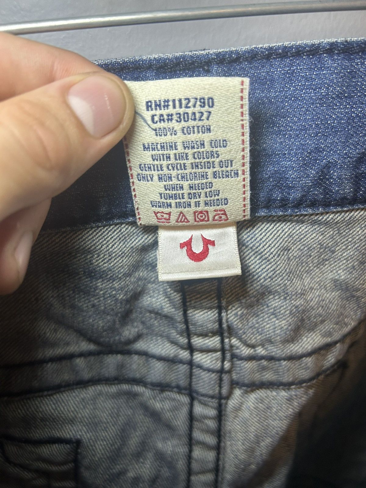 True Religion Vintage True Religion multi stitch logo straight blue jeans Size US 34 / EU 50 - 4 Thumbnail