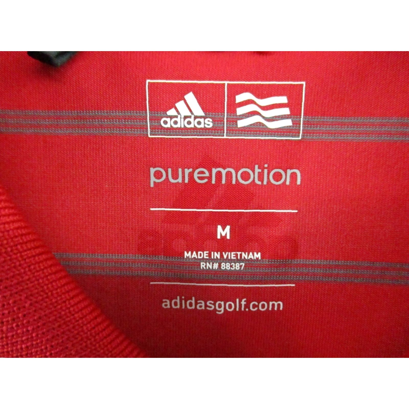 Adidas Adidas Polo Shirt Mens Medium Puremotion Cool Max Red Gray Stripe Polo Shirt Size US M / EU 48-50 / 2 - 3 Thumbnail