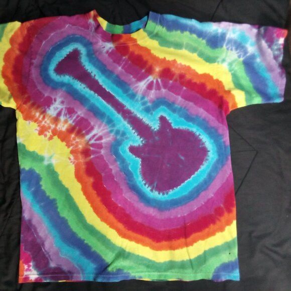 Vintage Vintage Guitar Rainbow Tie Dye T-Shirt Size US L / EU 52-54 / 3 - 4 Thumbnail