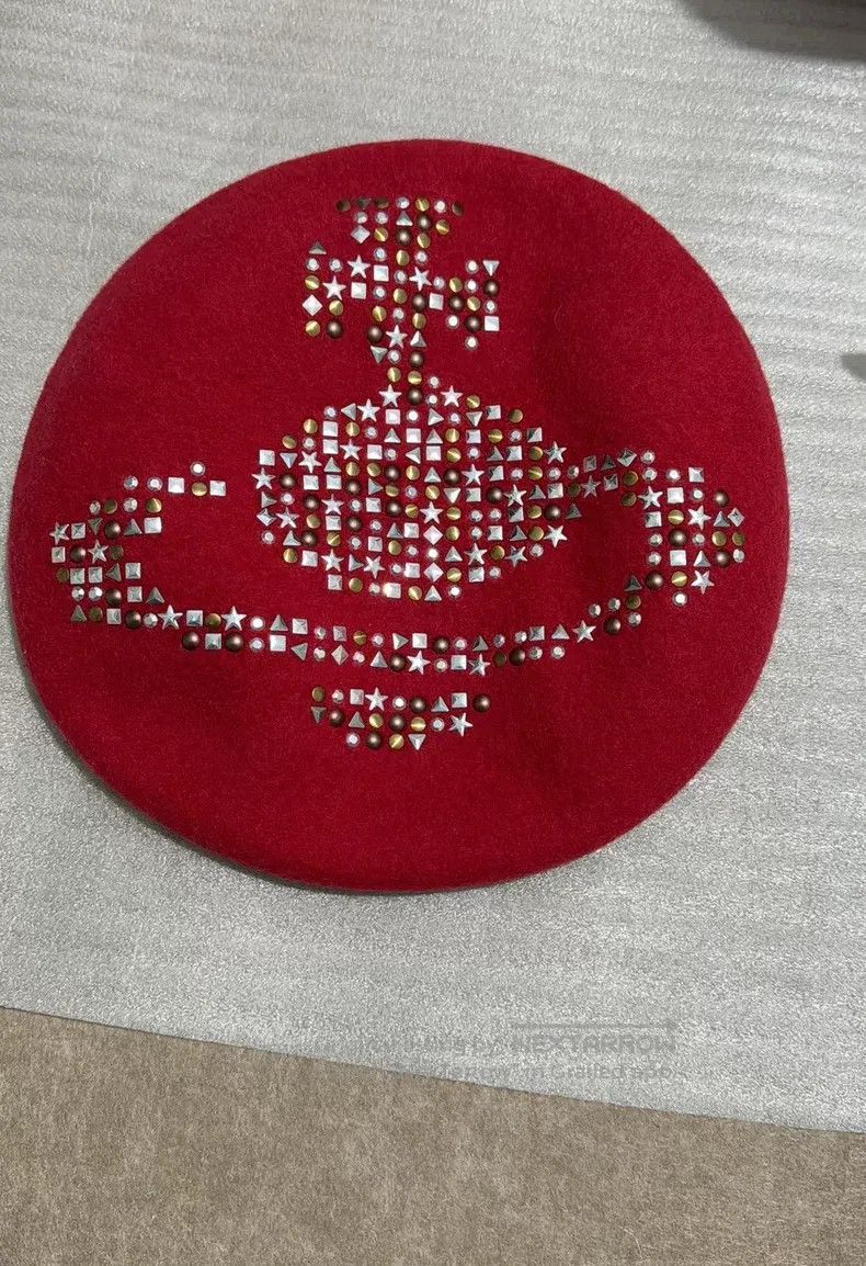 Vivienne Westwood Vivienne Westwood Rare Red Stud Saturn Beret Size ONE SIZE - 2 Thumbnail