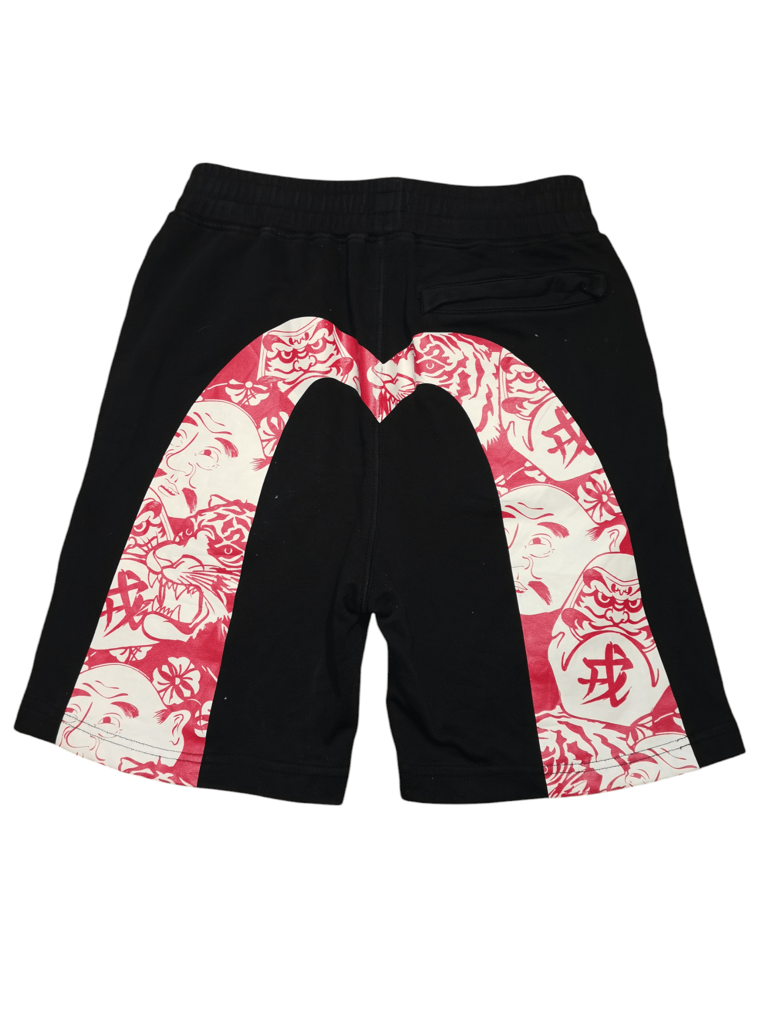 Evisu EVISU DARUMA EBISU AND TIGER DAICOCK PRINTED SWEAT SHORTS Size US 33 - 1 Thumbnail