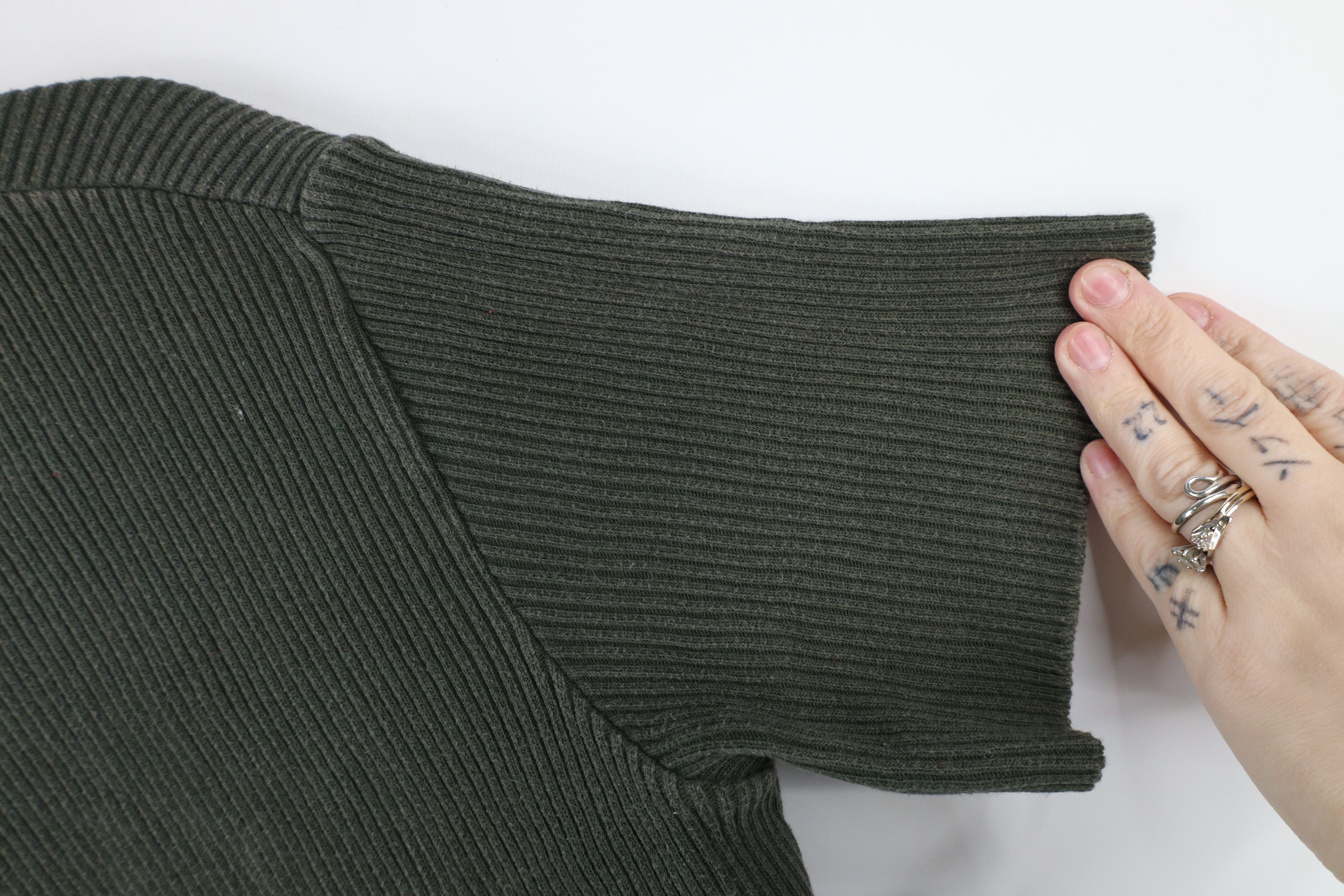 Vintage Vintage 90s Streetwear Cropped Ribbed Knit T-Shirt Green Size L / US 10 / IT 46 - 6 Thumbnail