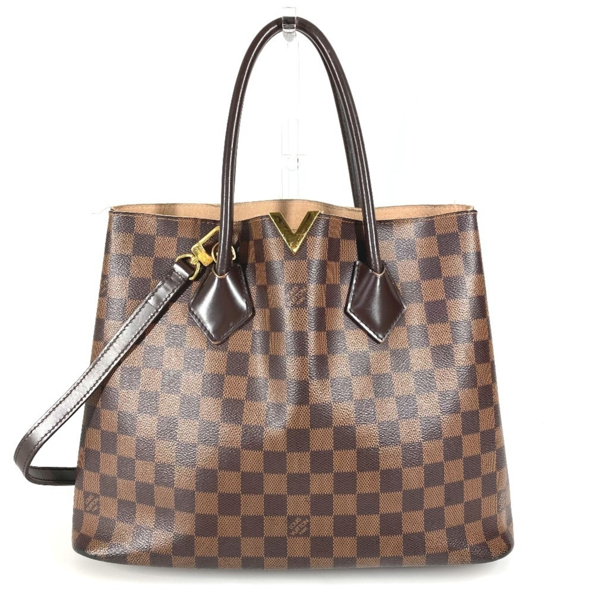 LOUIS VUITTON N41435 Damier Kensington Handbag/Tote/Shoulder Bag in Canvas Brown for Women