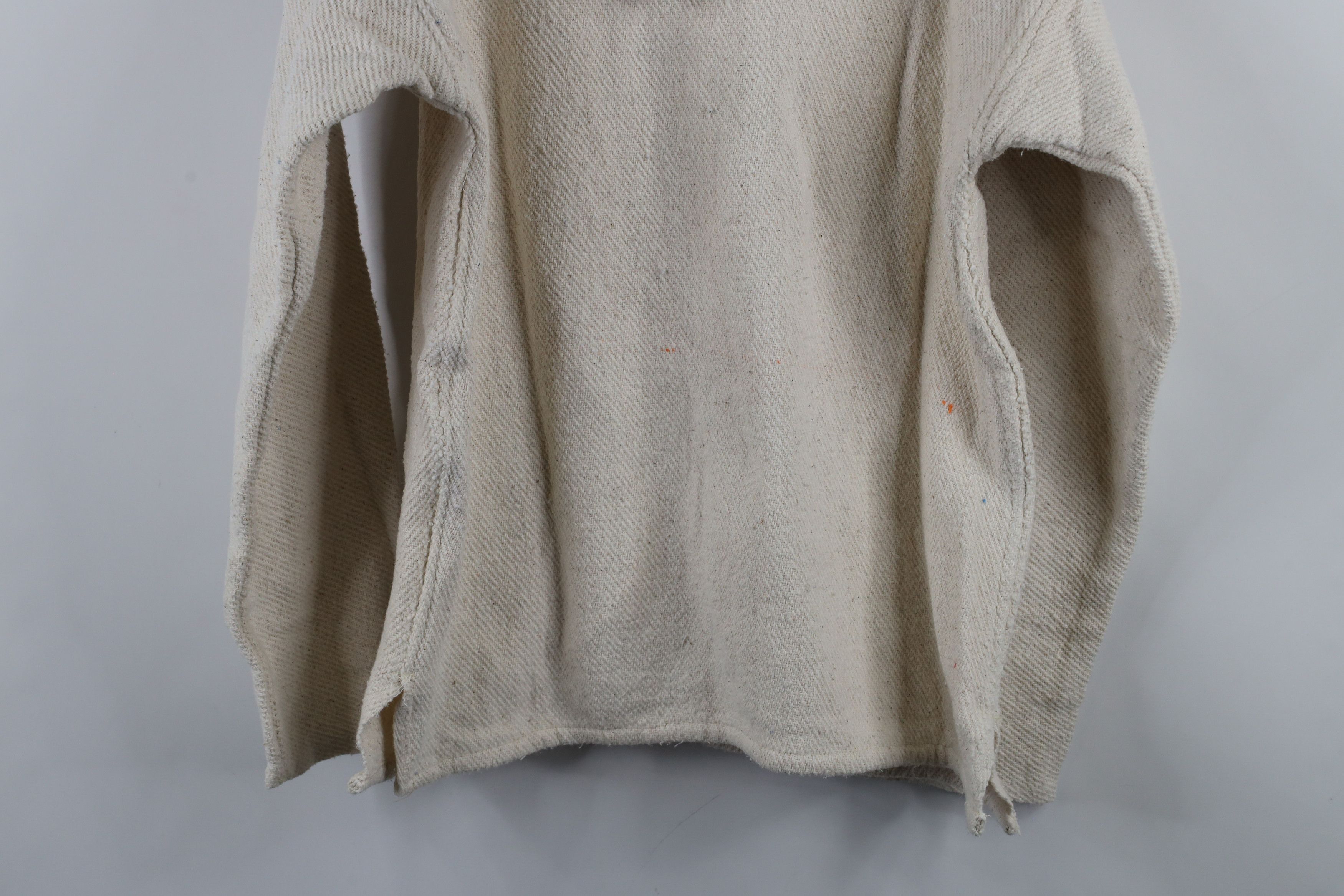 Vintage Vintage 90s Streetwear Drug Rug Hoodie Sweatshirt Cream Size L / US 10 / IT 46 - 14 Thumbnail