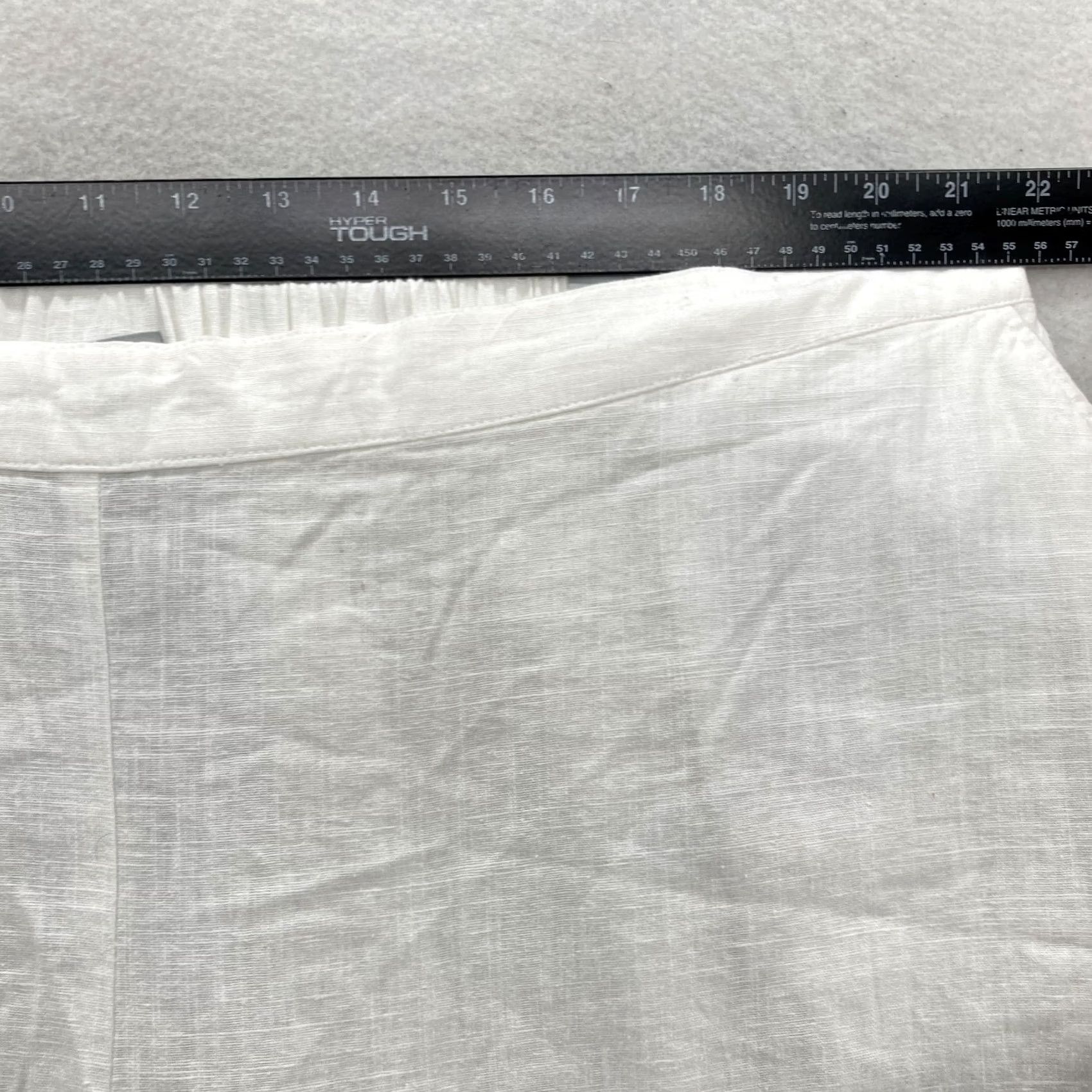 Vintage Catherines Pull On Straight Leg Pants Women's Plus 2X White Linen Blend Beach Casual Travel Workwear Comfort Elastic Waist Pockets Size 30" / US 8 / IT 44 - 5 Thumbnail