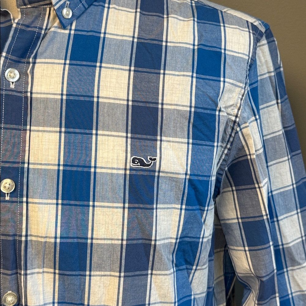 Vineyard Vines Vineyard Vines Slim Fit Whale Shirt L Blue White Plaid 100% Size US L / EU 52-54 / 3 - 3 Thumbnail