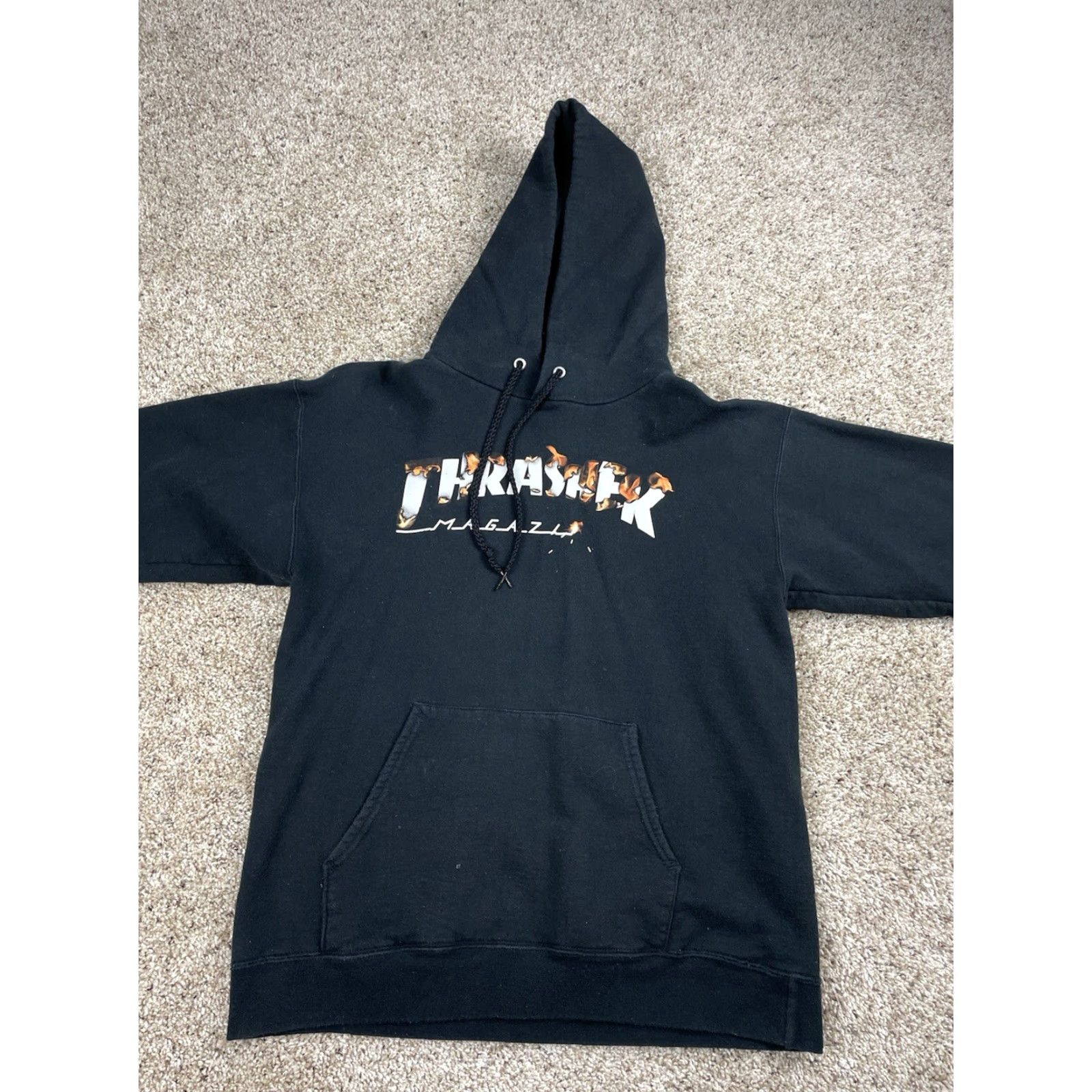 Thrasher VINTAGE Thrasher Hoodie Mens Small Black Long Sleeve Flame Logo Graphic Pullover Skater Size US S / EU 44-46 / 1 - 3 Thumbnail