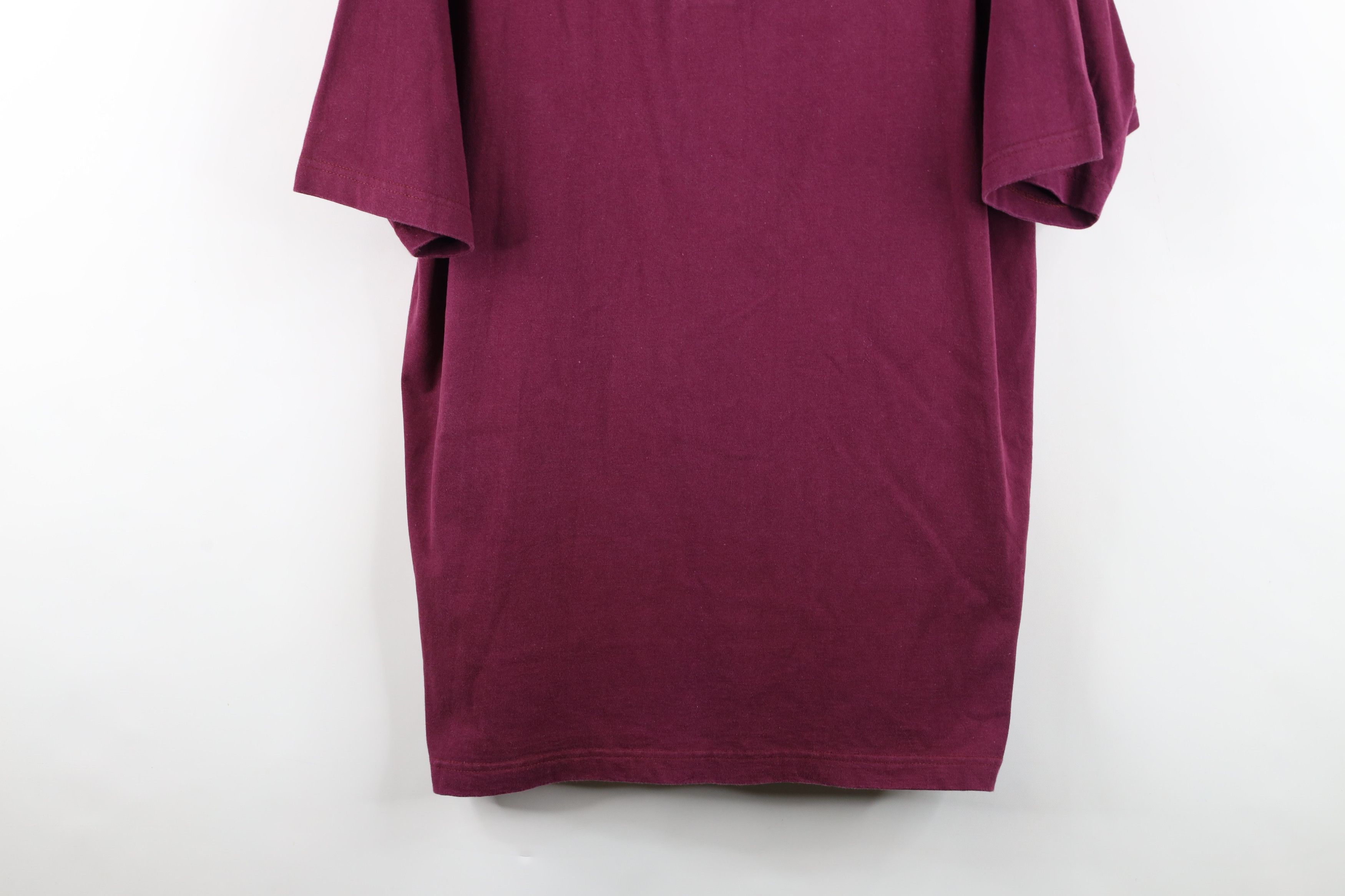 Vintage Vintage 90s Streetwear Blank Baggy Fit Henley T-Shirt Maroon Size US L / EU 52-54 / 3 - 3 Thumbnail