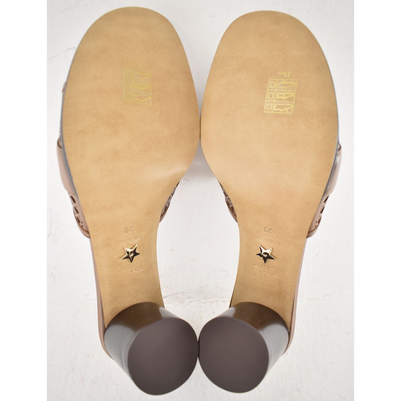 Dior Dior D-Lane Down Town Brown Leather Slide Heel Sandal 39 Size US 9 / IT 39 - 21 Thumbnail