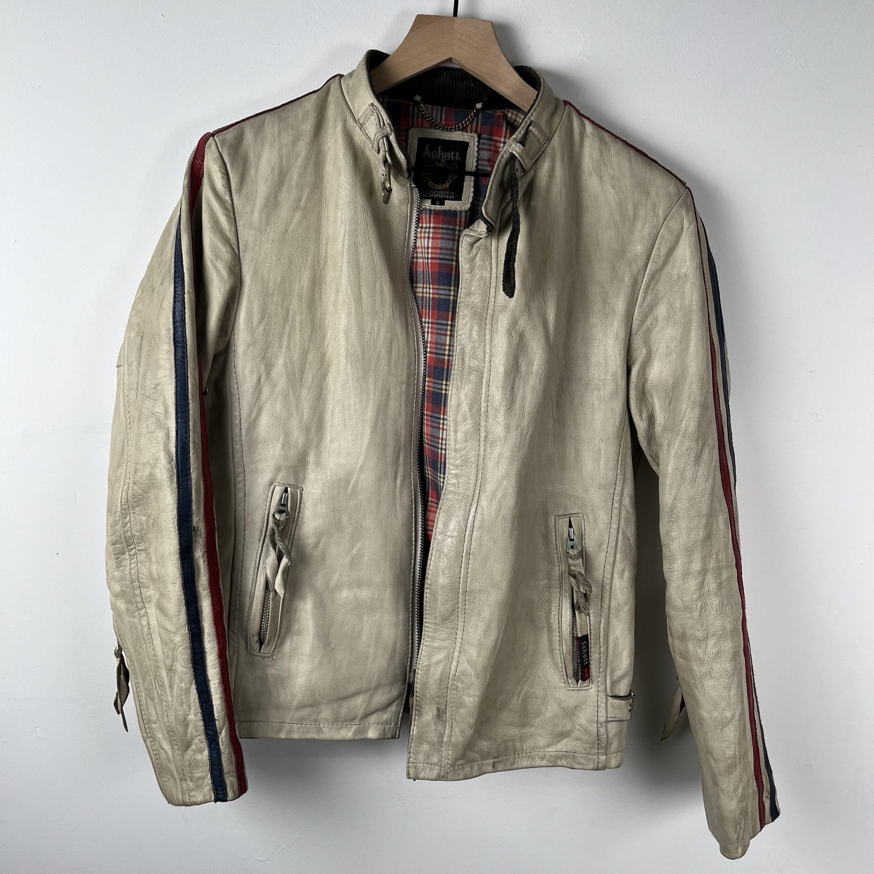 Schott Schott Leather Motocross Cafe Racer Jacket Size US S / EU 44-46 / 1 - 4 Thumbnail