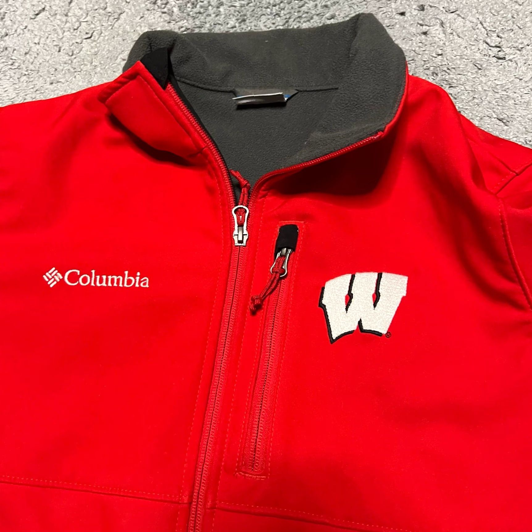 Vintage Columbia Wisconsin Badgers Jacket Mens Medium Softshell Red Windbreaker Size US M / EU 48-50 / 2 - 2 Thumbnail