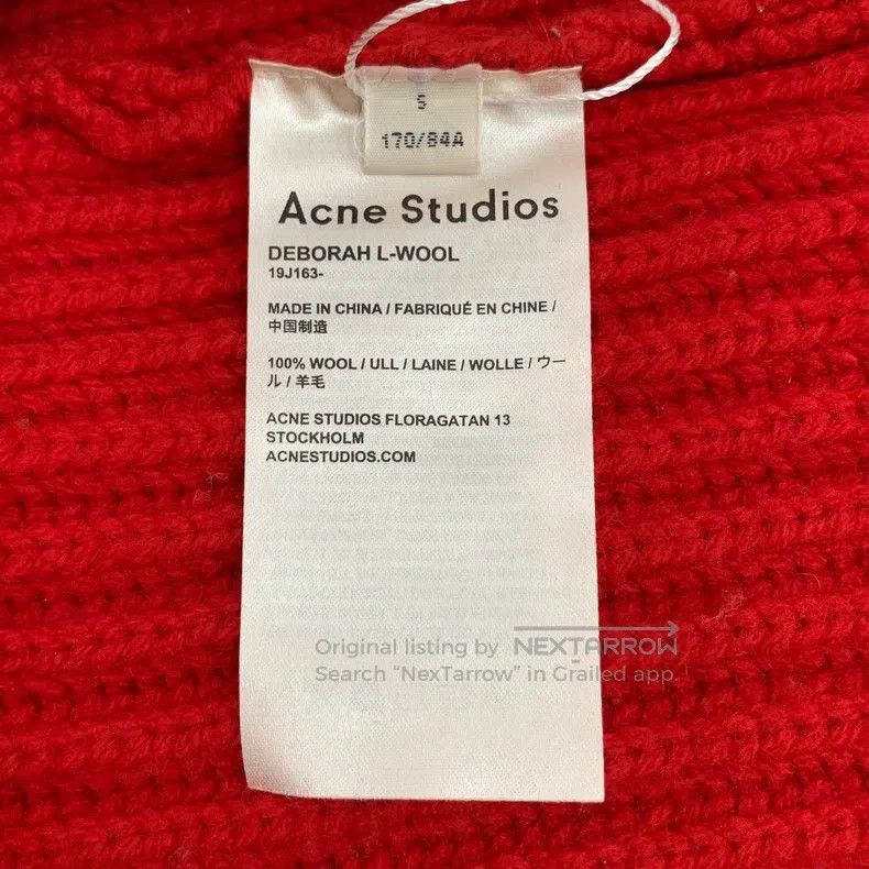 Acne Studios Acne Studios Red Wool V-Neck Long Sleeve Knit Sweater Size S / US 4 / IT 40 - 6 Thumbnail