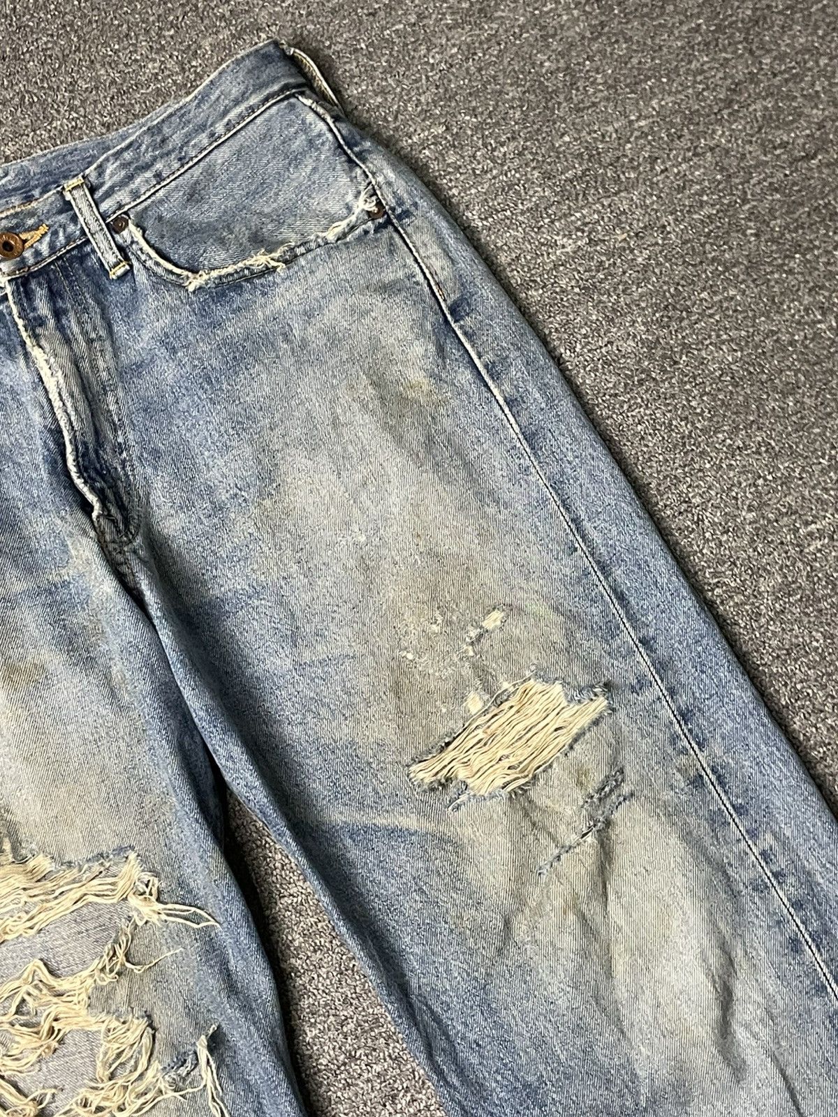 Edwin Vintage EDWIN Selvedge Distressed Jeans (83) Size US 32 / EU 48 - 4 Thumbnail