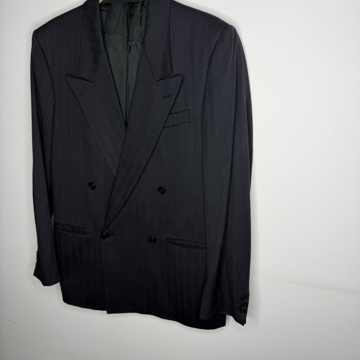 Yves Saint Laurent Vintage Yves Saint Laurent Double Breasted Wool Blazer Size 48R - 2 Thumbnail