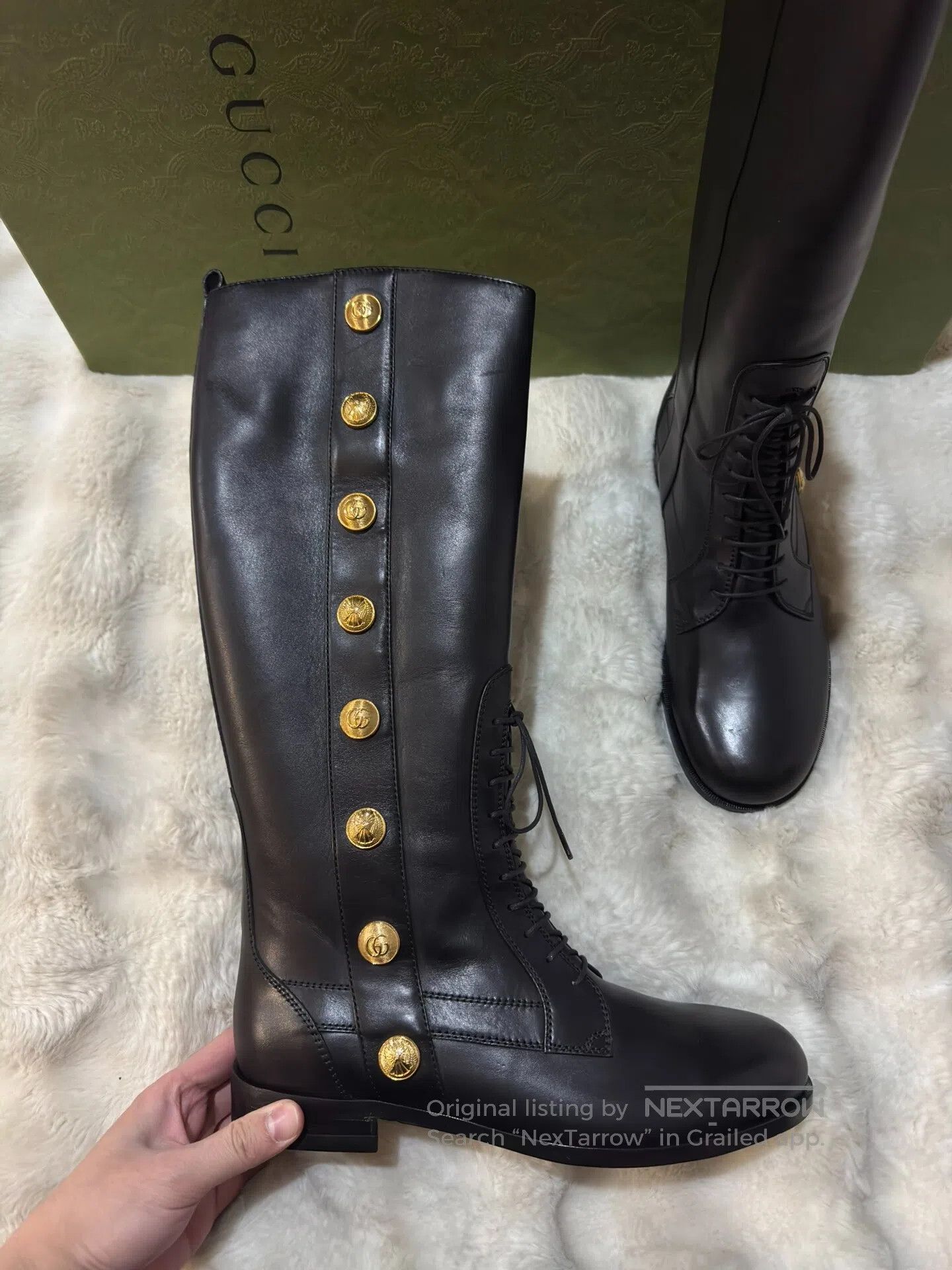 Gucci Guicci Black and Gold Men's Tall Boots| Size US 10 / EU 43 - 4 Thumbnail