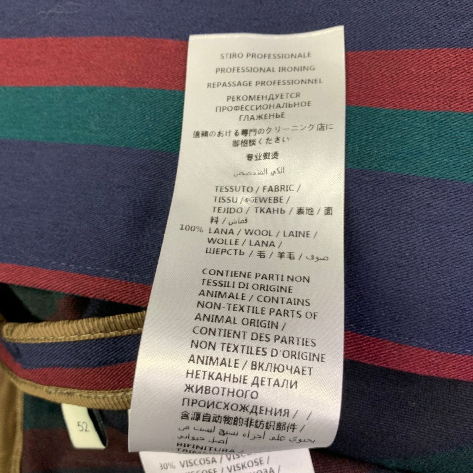 Gucci GUCCI 2019 Size 42 Black Burgundy Stripe Wool Overcoat Size US L / EU 52-54 / 3 - 10 Thumbnail
