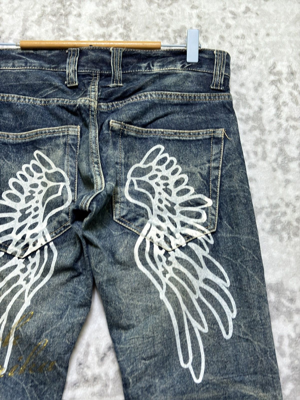 Hysteric Glamour Rare Flare Jack Serika Low Rise Denim Angel Wing Back Print Size US 30 / EU 46 - 12 Thumbnail