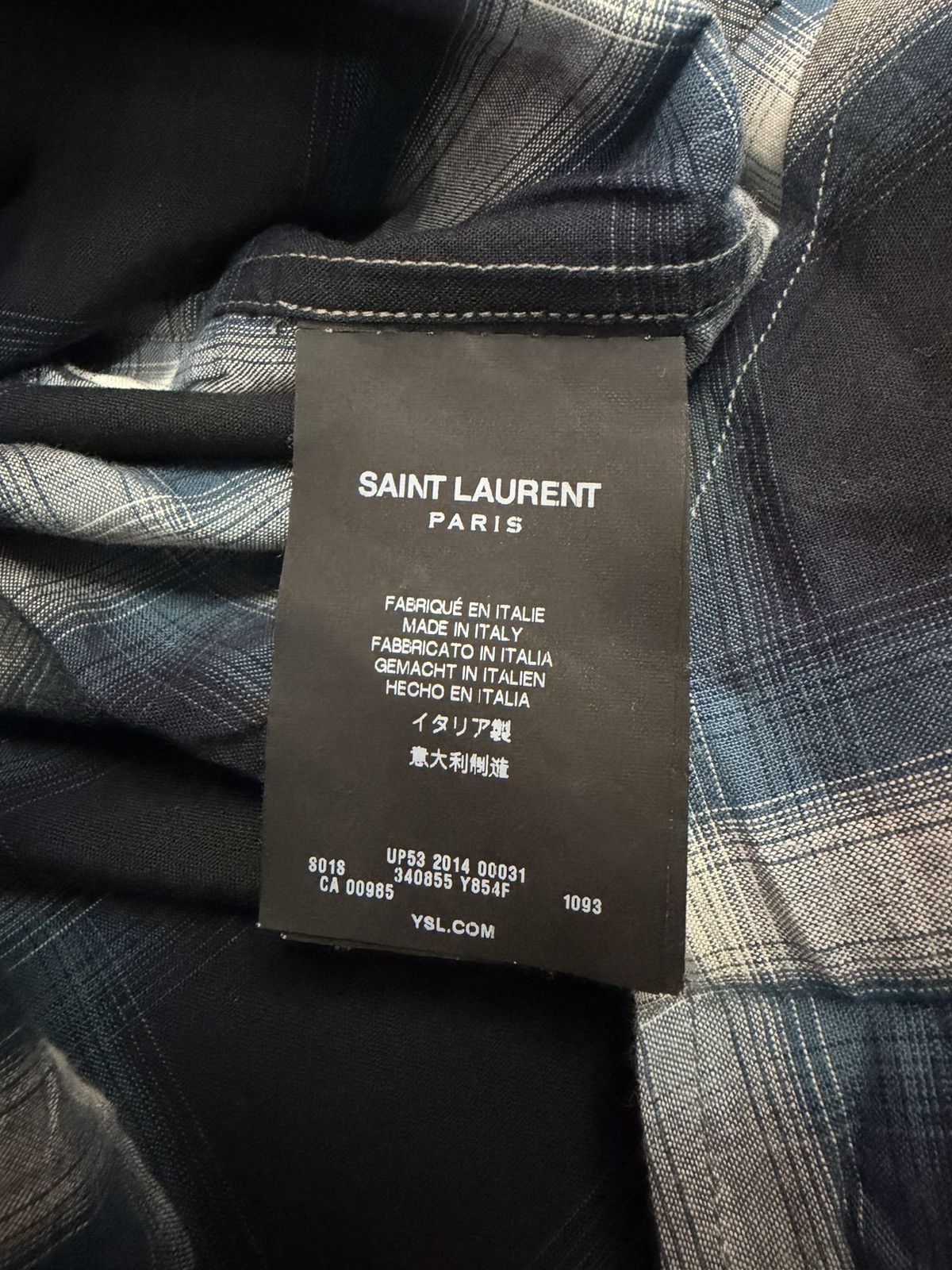 Saint Laurent Paris SAINT LAURENT FW14 BLUE SHIRT Size US L / EU 52-54 / 3 - 6 Thumbnail