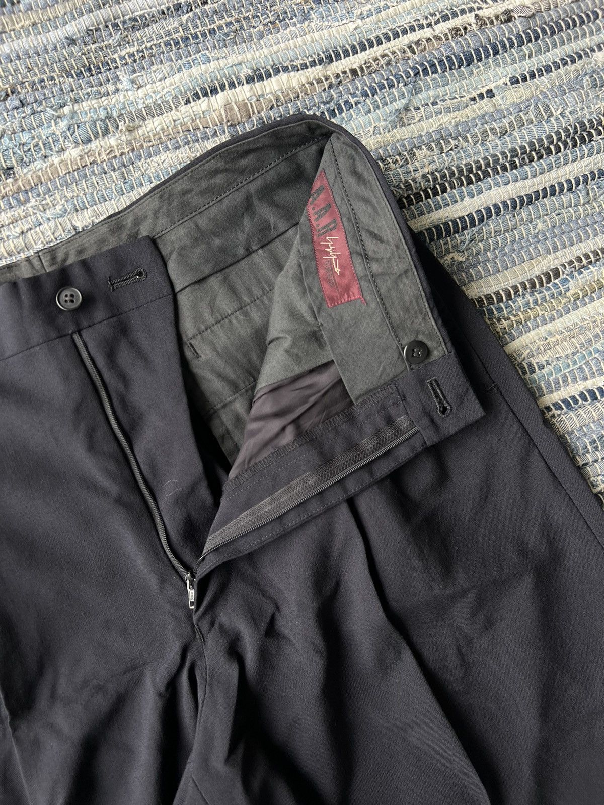 Yohji Yamamoto 1990s Yohji Yamamoto Black Minimal Gabardine 🎈Trousers Pants Size US 31 - 3 Thumbnail