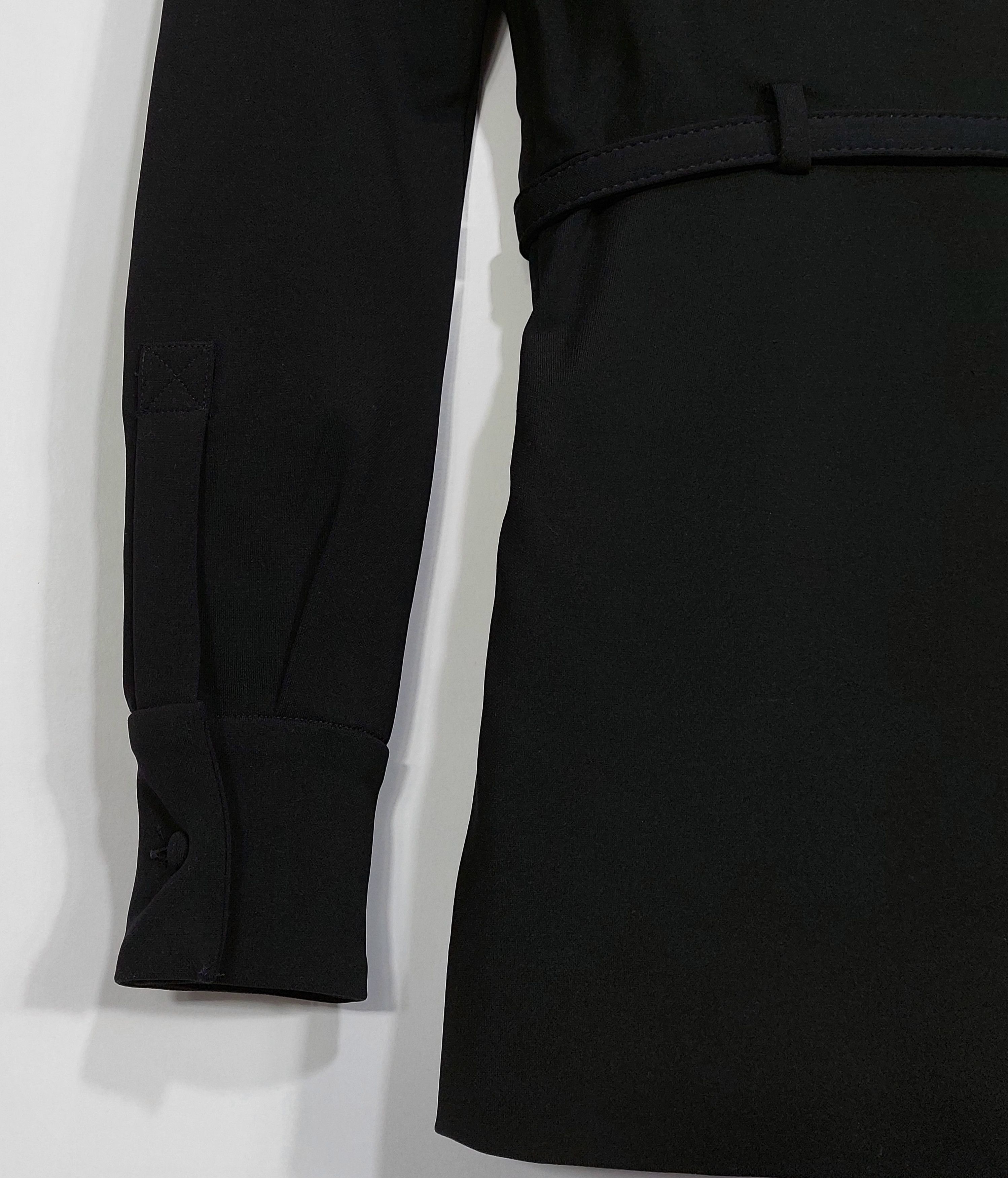 RED Valentino belted viscose half zip LS mini dress - black 36 Size XS / US 0-2 / IT 36-38 - 11 Thumbnail