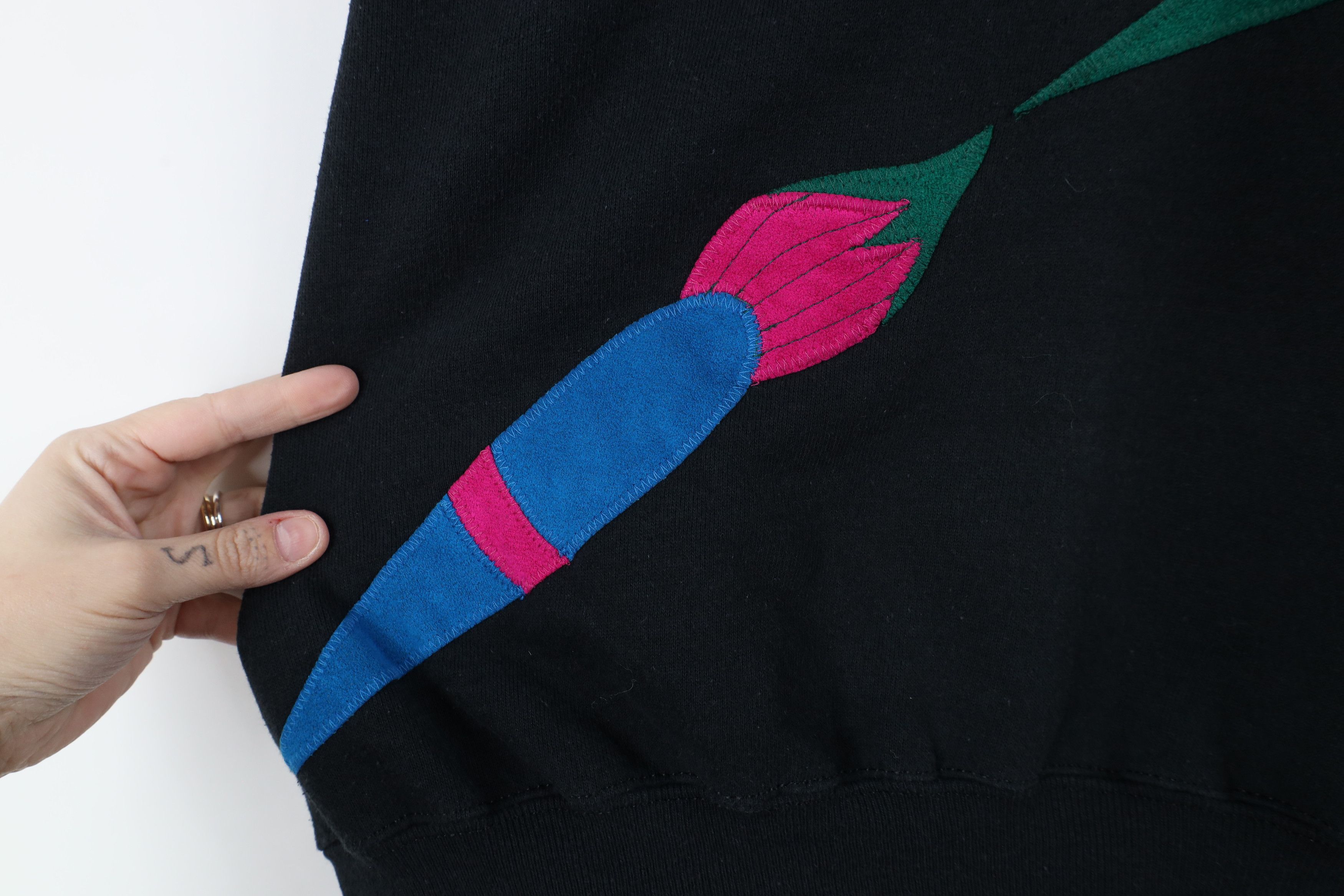Vintage Vintage 90s Streetwear Art Paintbrush Sweatshirt USA Size XL / US 12-14 / IT 48-50 - 4 Thumbnail