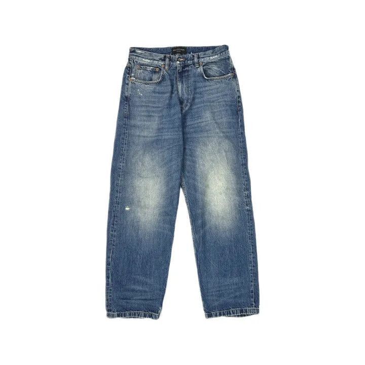 Balenciaga Balenciaga Distressed Blue Denim Pants 0079-2507 Size US 26 / EU 42 - 1 Thumbnail