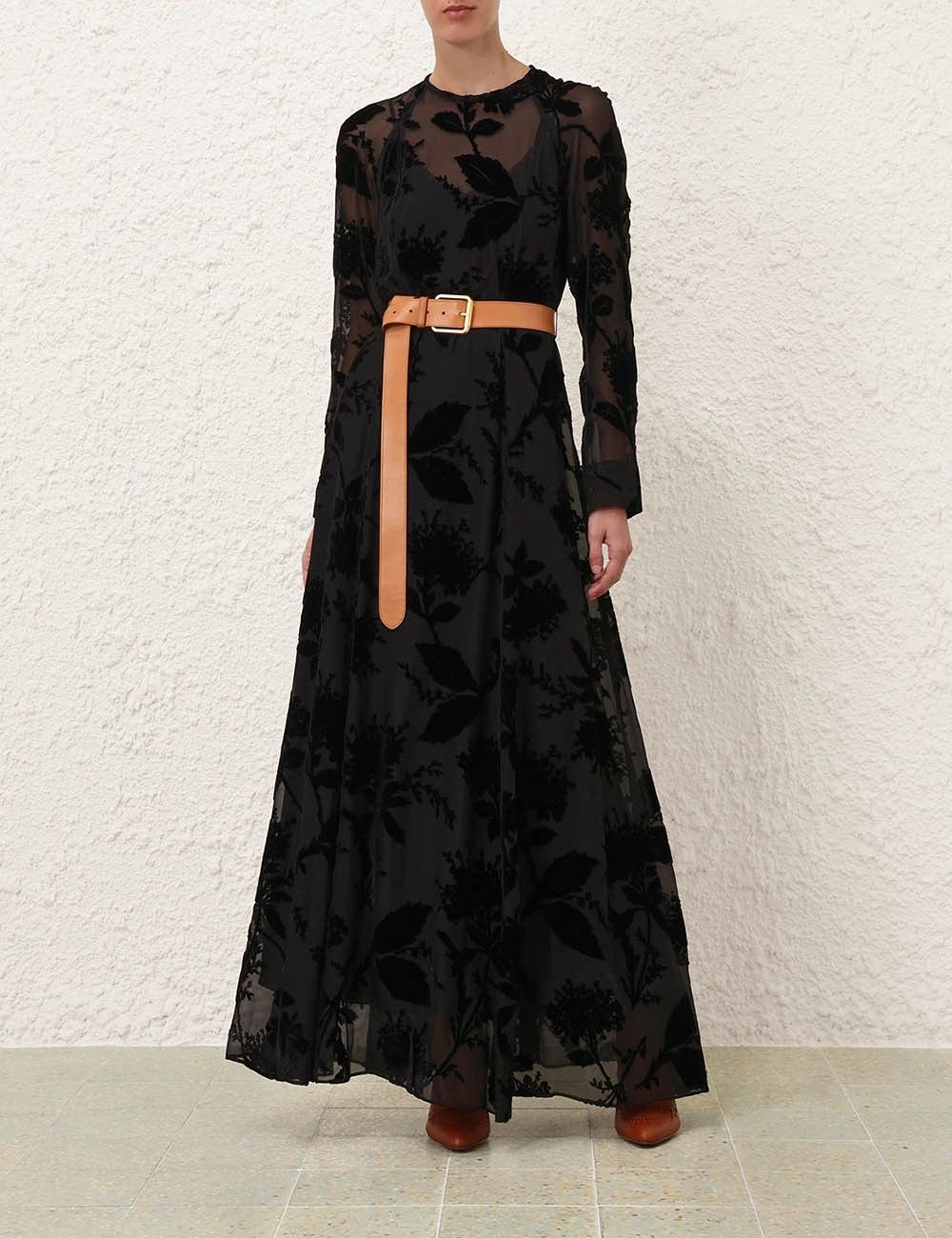 oc11z1025 Burnout Sheath Dress in Black