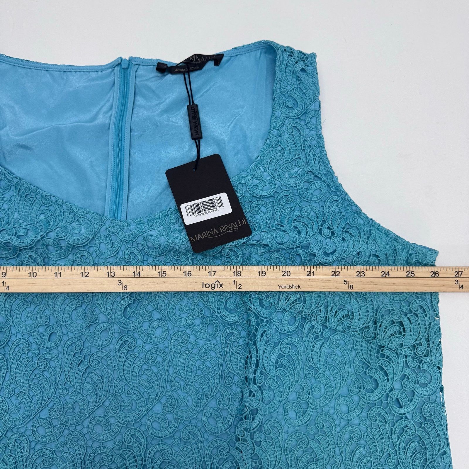 Marina Rinaldi Marina Rinaldi Ski Blue Dicitore Lace Overlay Dress Plus 22 Size 3XL / US 20-22 - 9 Thumbnail