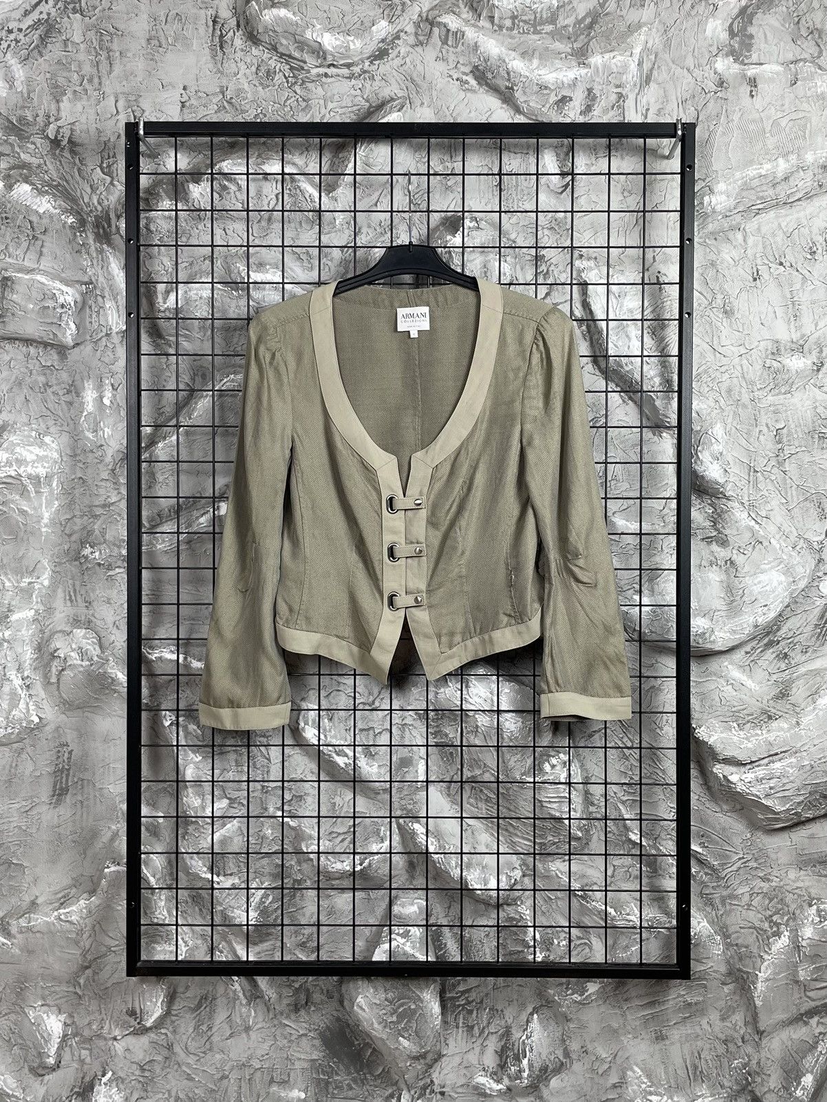 Armani Collezioni Armani Rare Y2K Silk Cropped Jacket Archive Japanese Style Size M / US 6-8 / IT 42-44 - 1 Thumbnail
