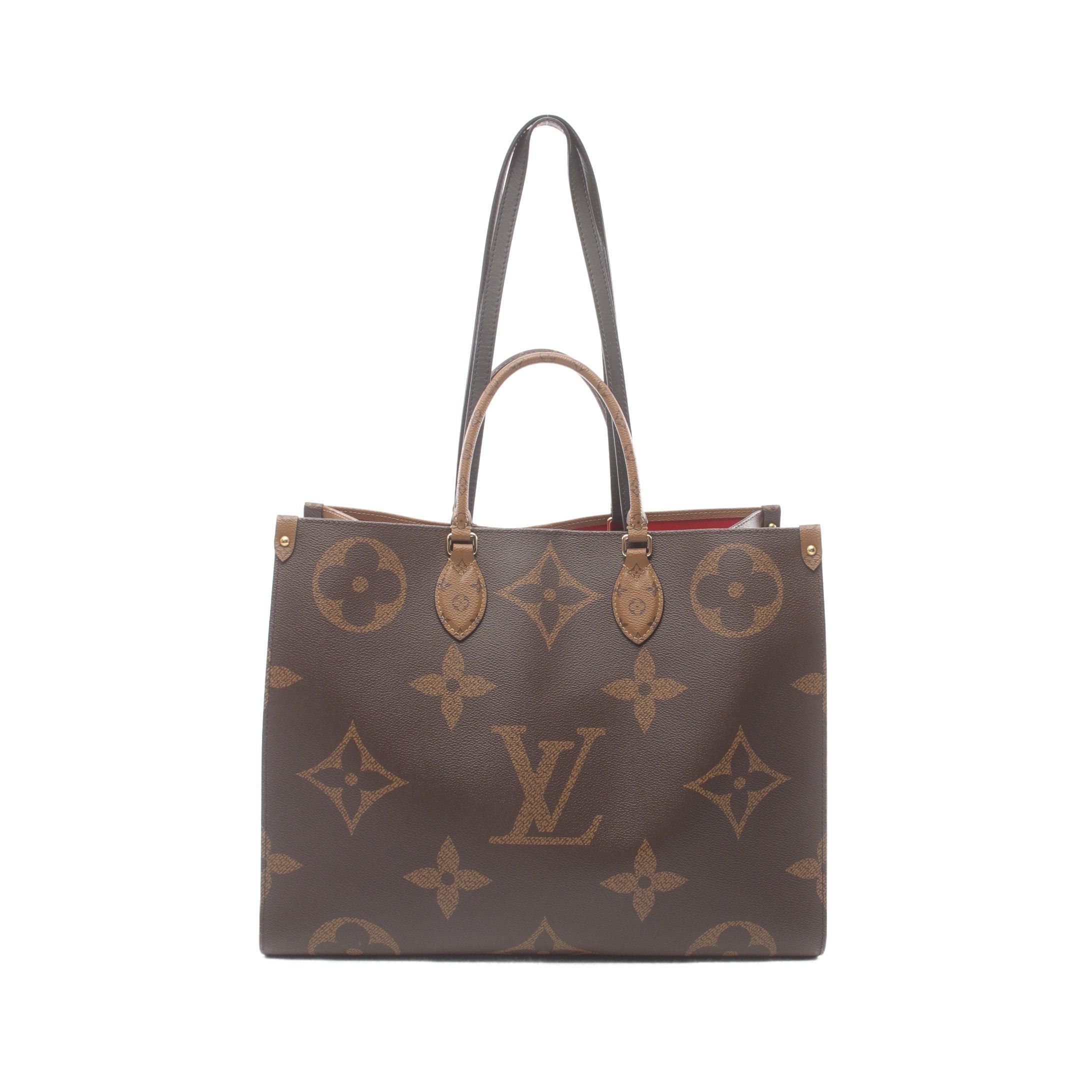 Louis Vuitton Louis Vuitton On-The-Go Gm Monogram Giant Reverse Shoulder Bag Leather Brown Light Size ONE SIZE - 1 Thumbnail