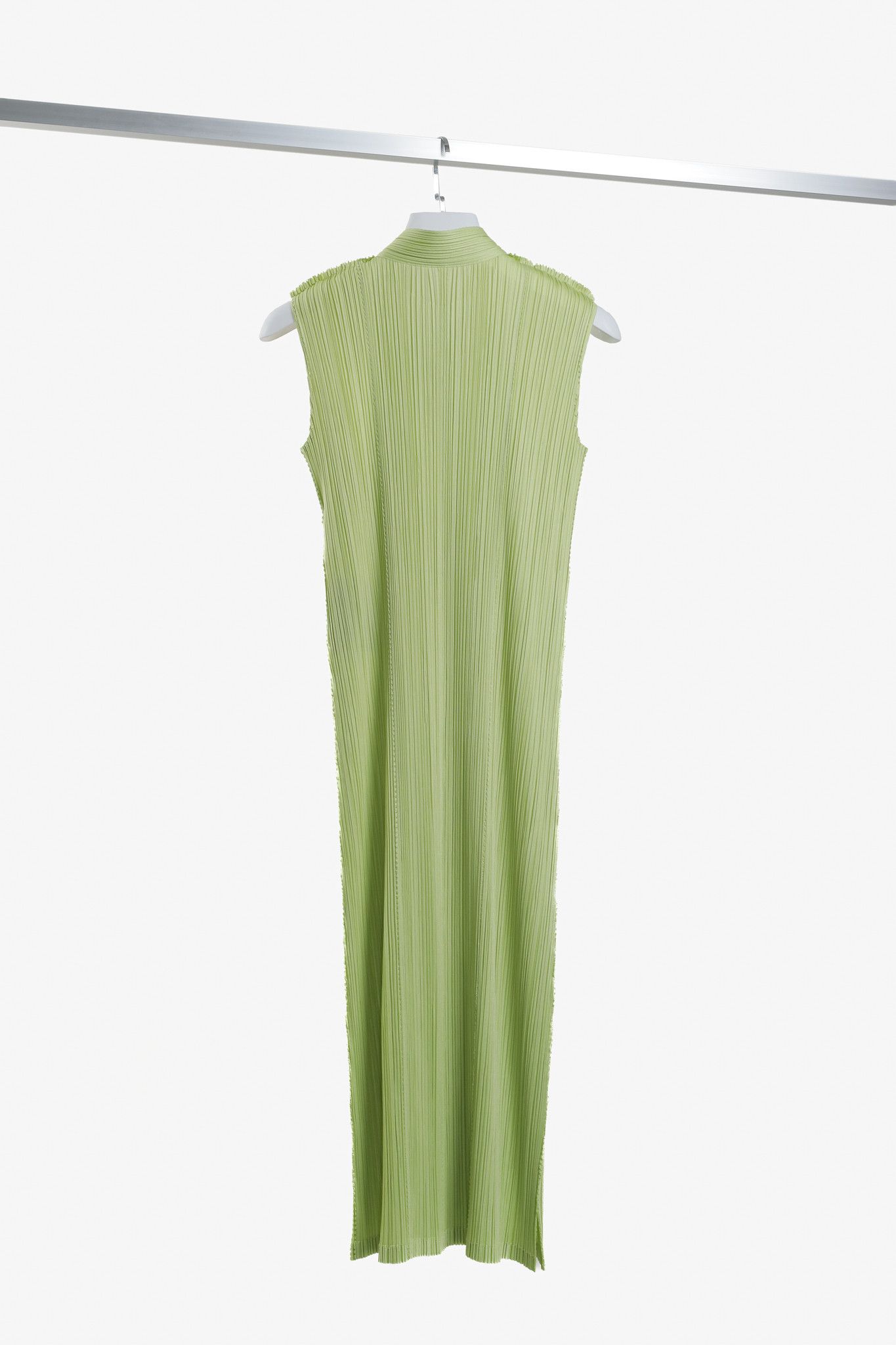Pleats Please Issey Miyake Pleats Please Pale Green Mandarin Collar Dress |  Grailed