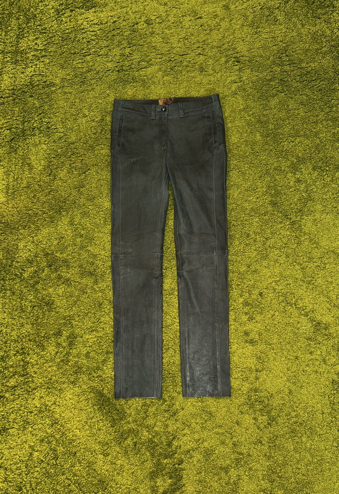 Designer Schacky and Jones avant garde 100% real leather pants Size 26" / US 2 / IT 38 - 1 Thumbnail