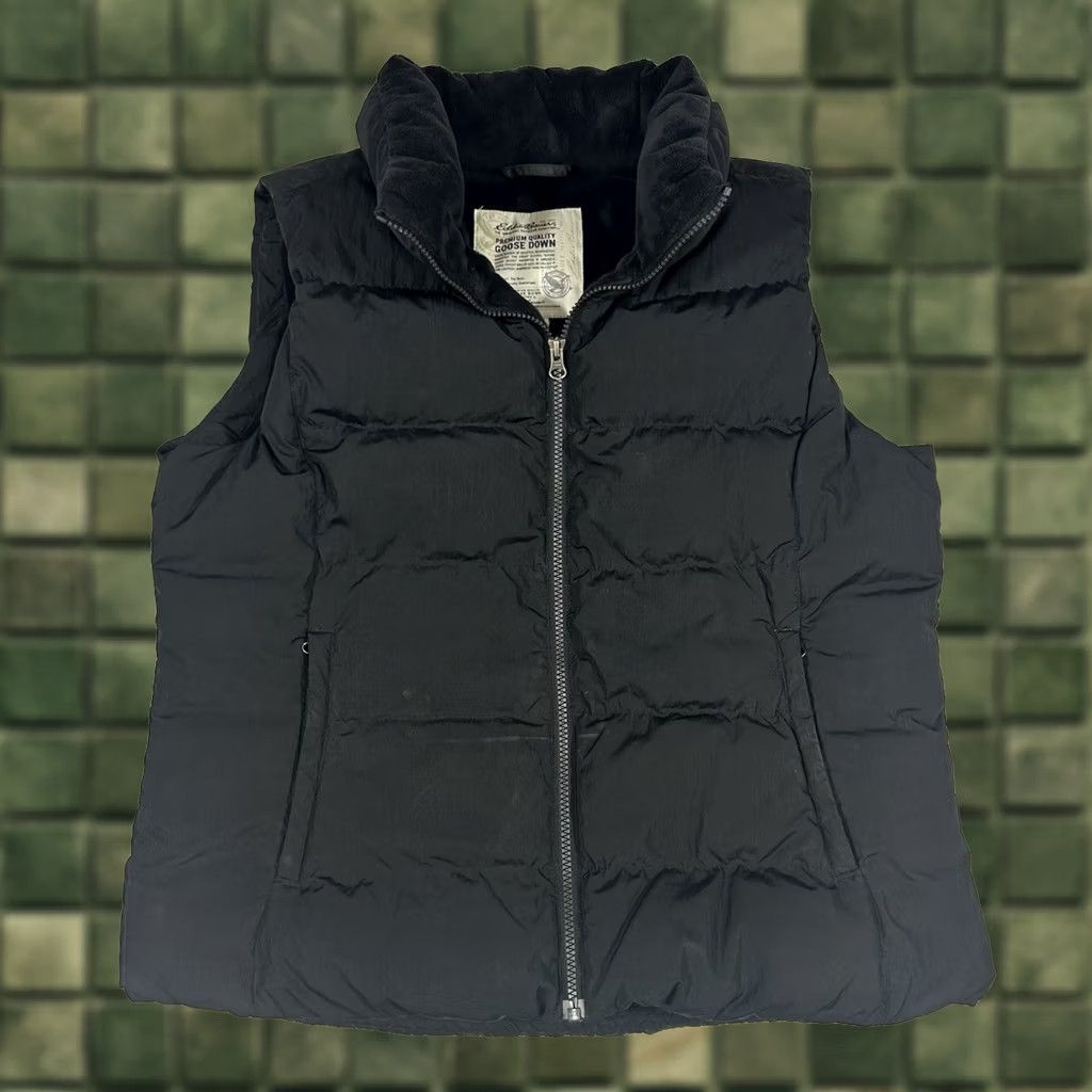 Eddie Bauer Womens L Vest goose down Puffer Zip Up Sherpa Lined