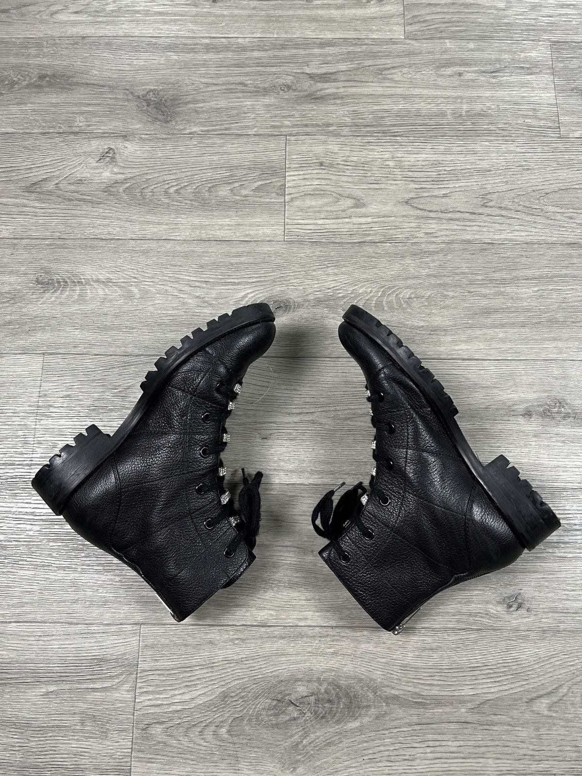 Jimmy Choo JIMMY CHOO Bren Crystal Embellished Lace-up Combat Boots Size US 7 / IT 37 - 3 Thumbnail