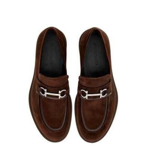 Salvatore Ferragamo Fiorello Suede Gancini Buckle Loafer Size US 10 / EU 43 - 4 Thumbnail