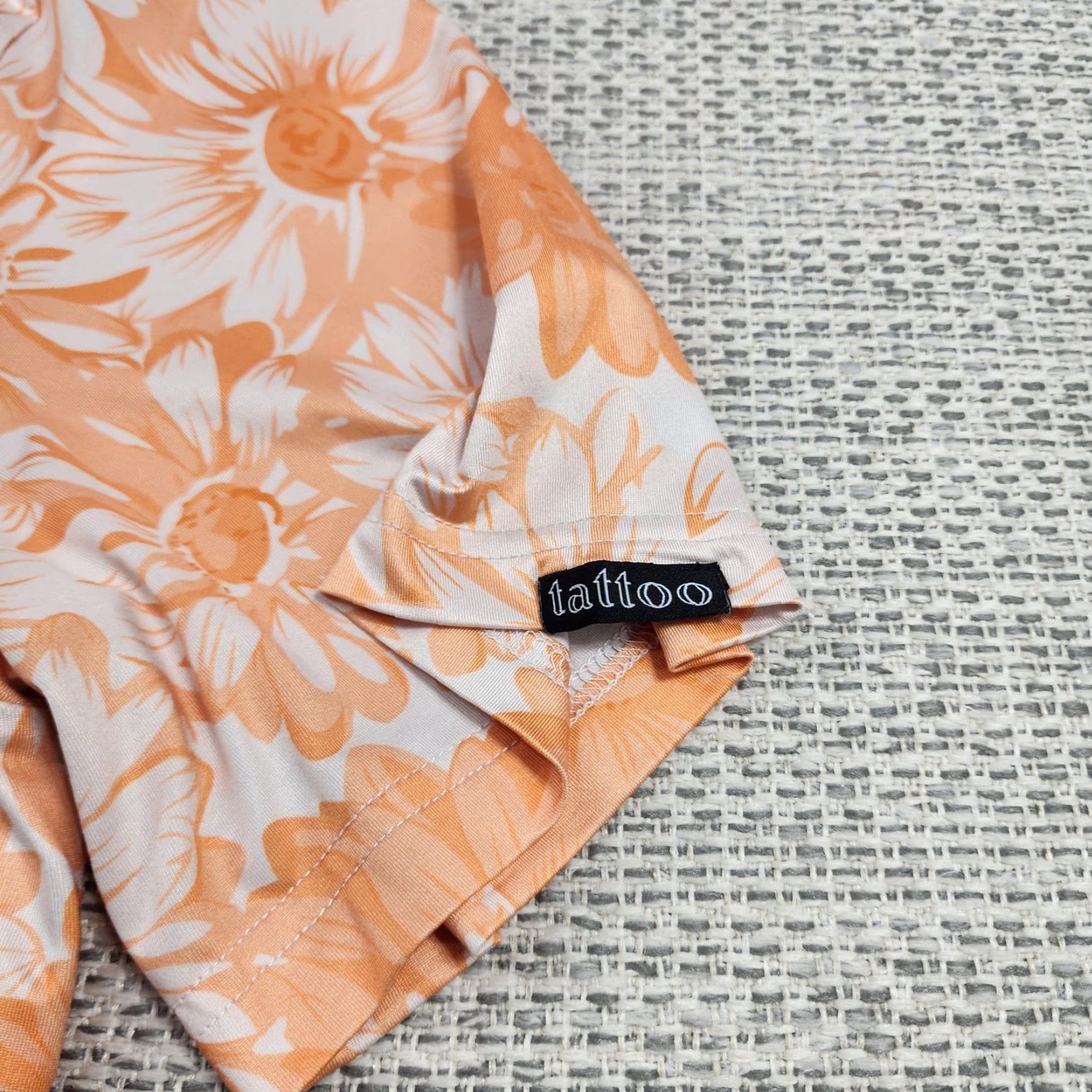 Vintage Tattoo Golf Polo Shirt Mens XL Orange White Floral Daisy Print Skull Logo Aloha Shirt Size US XL / EU 56 / 4 - 5 Thumbnail
