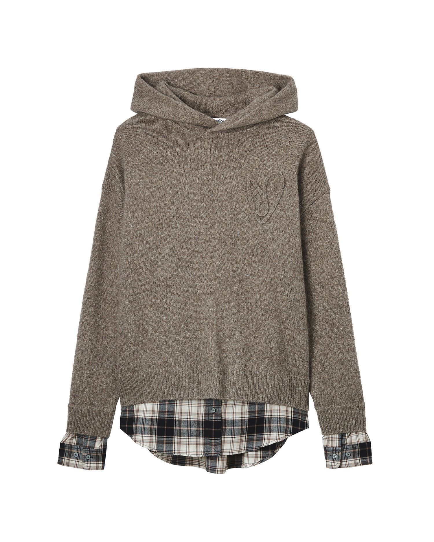 Acne Studios Acne Studios Plaid Spliced Hooded Knitwear Size S / US 4 / IT 40 - 1 Thumbnail