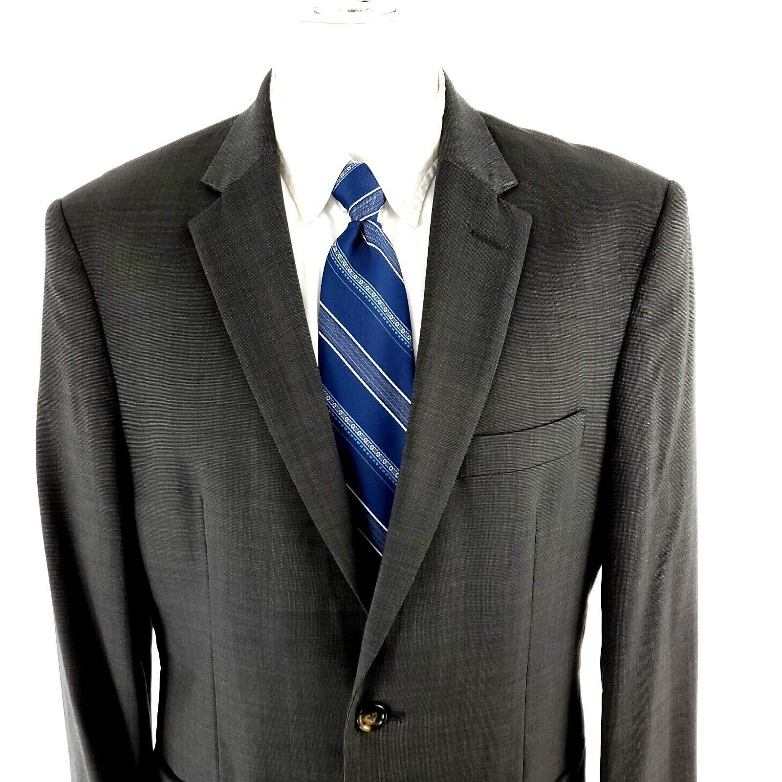 Jos. A. Bank Jos A Bank Wool 2 Button Blazer 40R Gren Beige Birdseye Size 40R - 1 Thumbnail