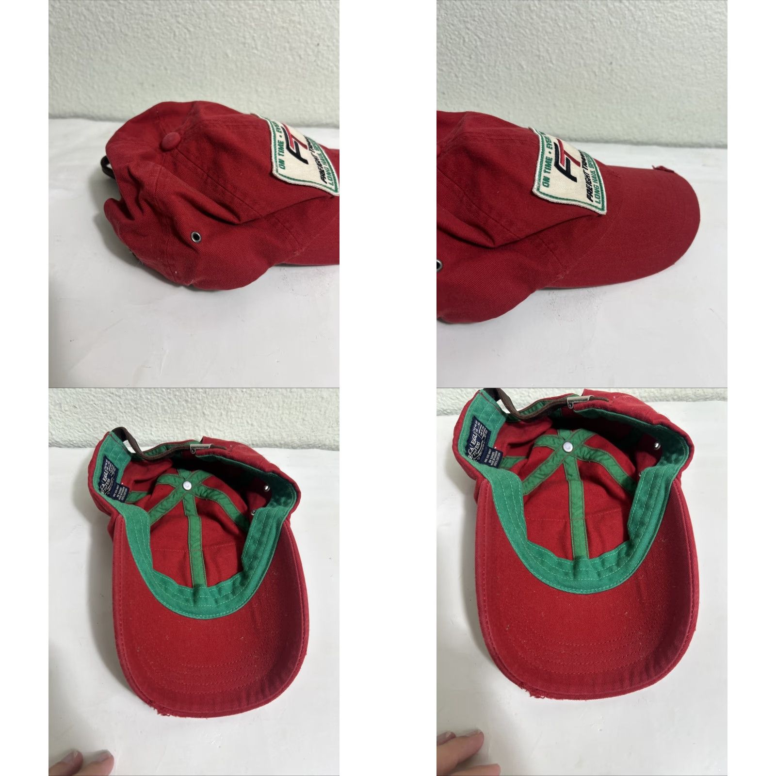 American Eagle Outfitters VINTAGE American Eagle Strapback Baseball Cap Red Distressed “freight Transport” Size ONE SIZE - 9 Thumbnail