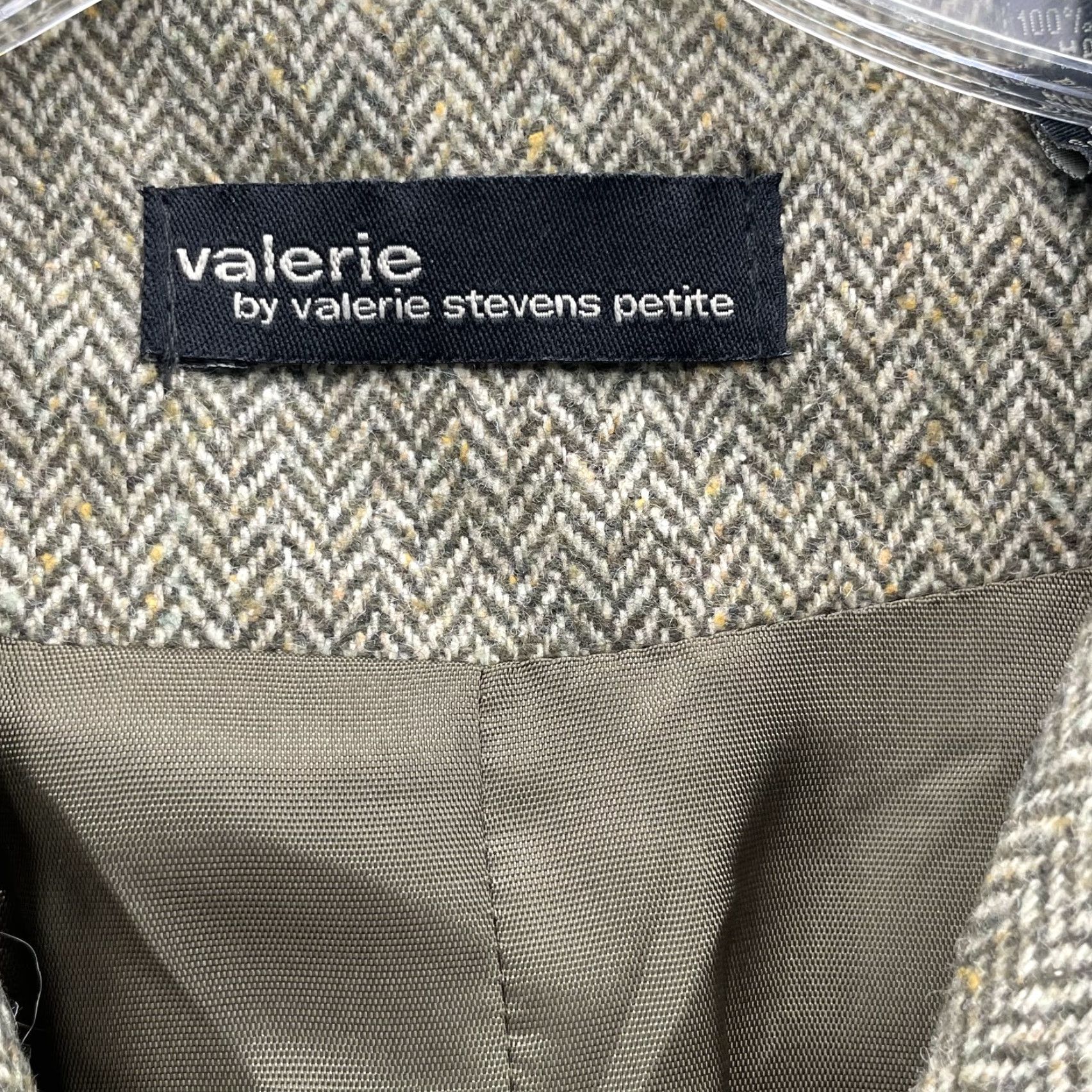 Vintage Valerie Blazer Women 6 Petite Green Wool Silk Blend Shoulder Pad Corpcore Business Y2k Size M / US 6-8 / IT 42-44 - 3 Thumbnail