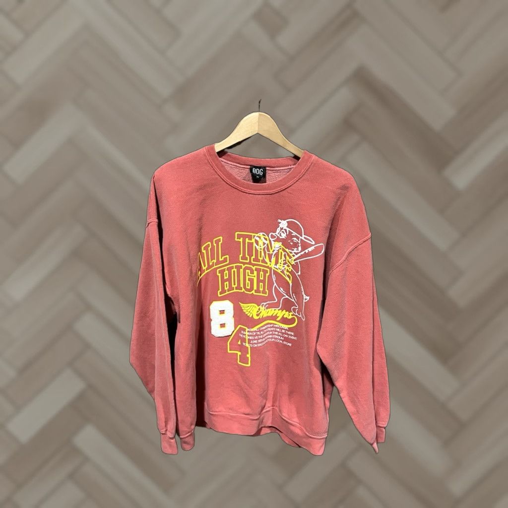 Bdg BDG Womens Pink Long Sleeve Baseball Graphic Sweatshirt Oversized Size Medium Size M / US 6-8 / IT 42-44 - 1 Thumbnail