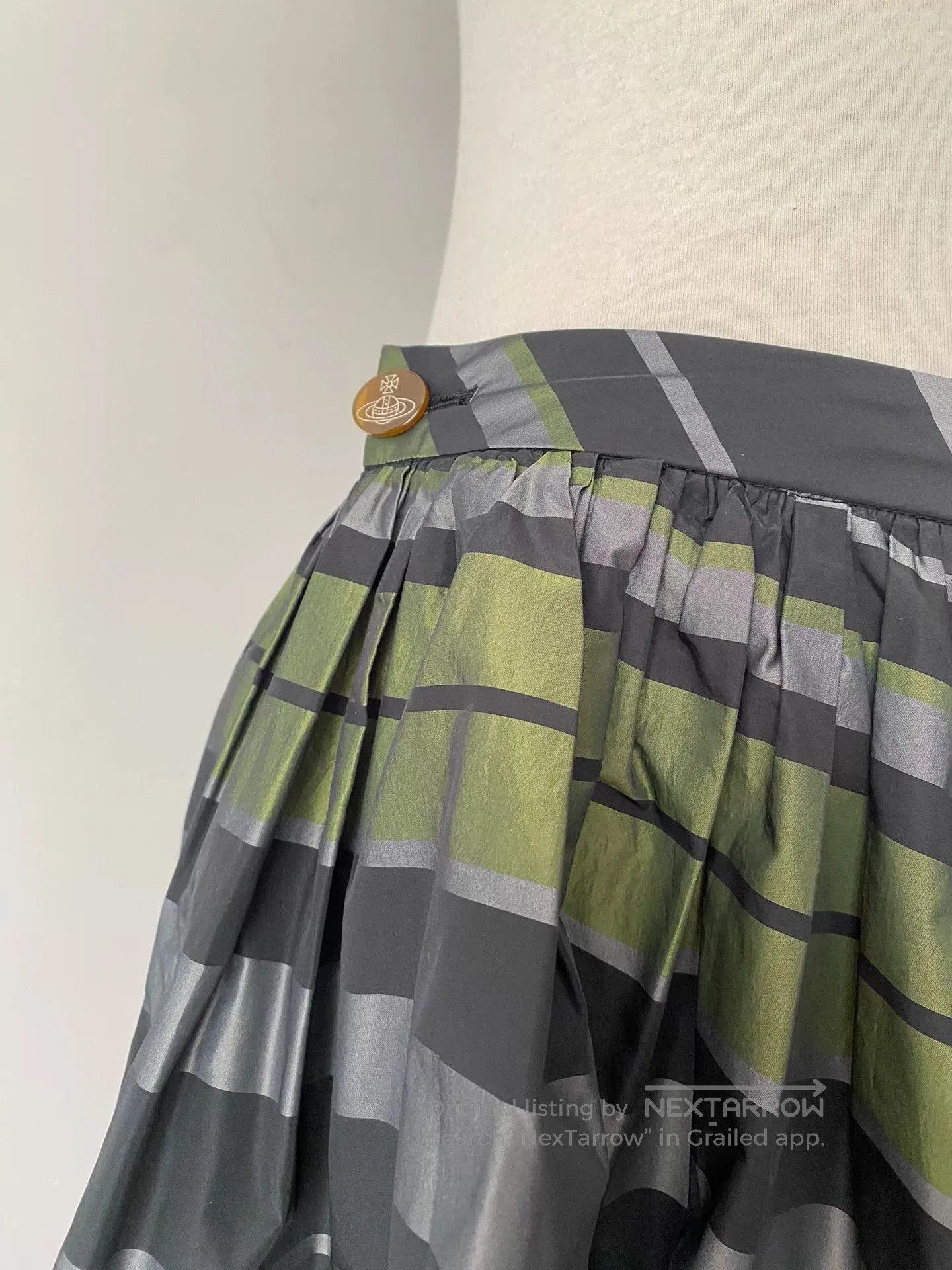 Vivienne Westwood Vivienne Westwood Green Striped Skirt. Size 37" - 2 Thumbnail