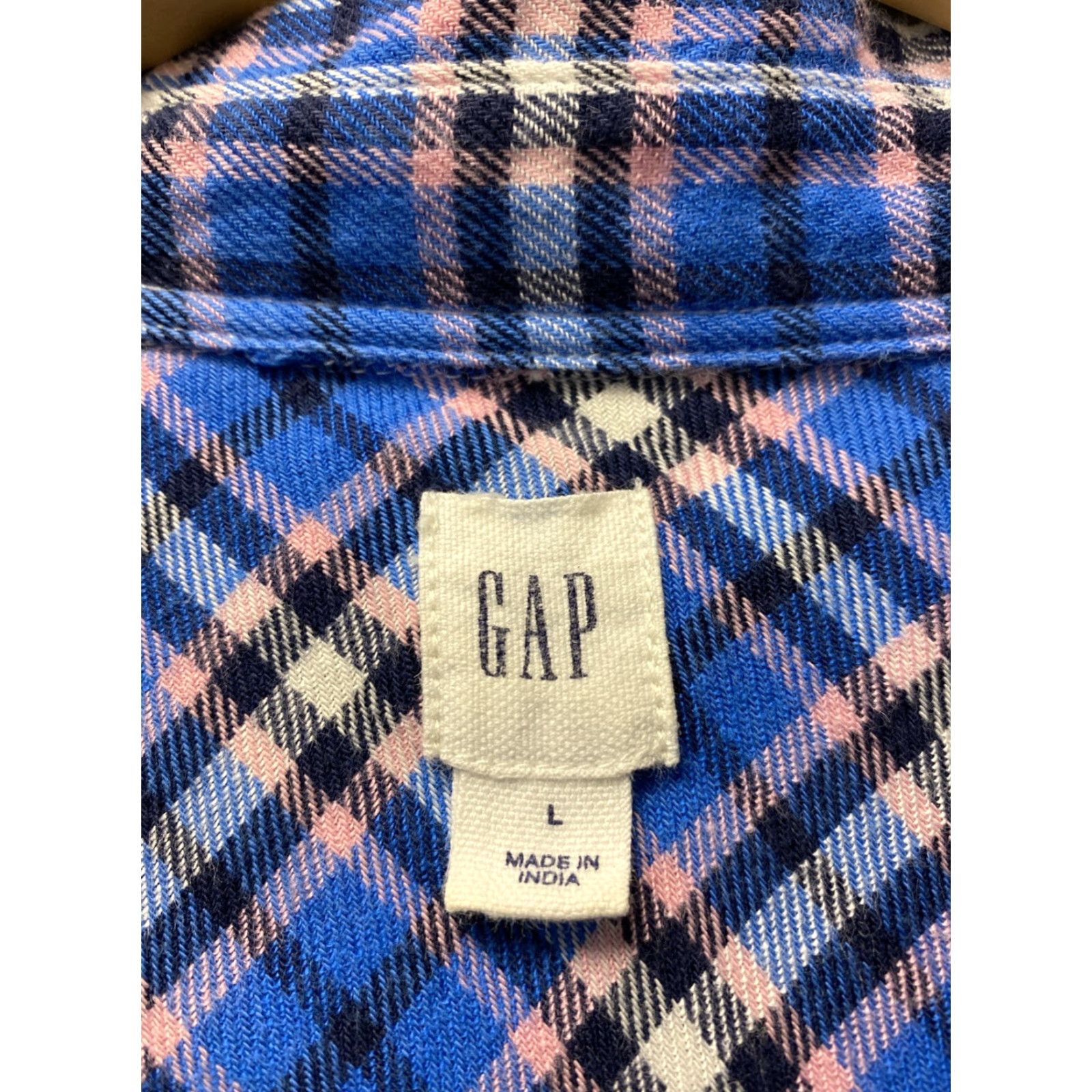 Gap GAP Shirt Women L Multicolor Plaid Cotton-Blend Long Sleeve Top Size L / US 10 / IT 46 - 4 Thumbnail