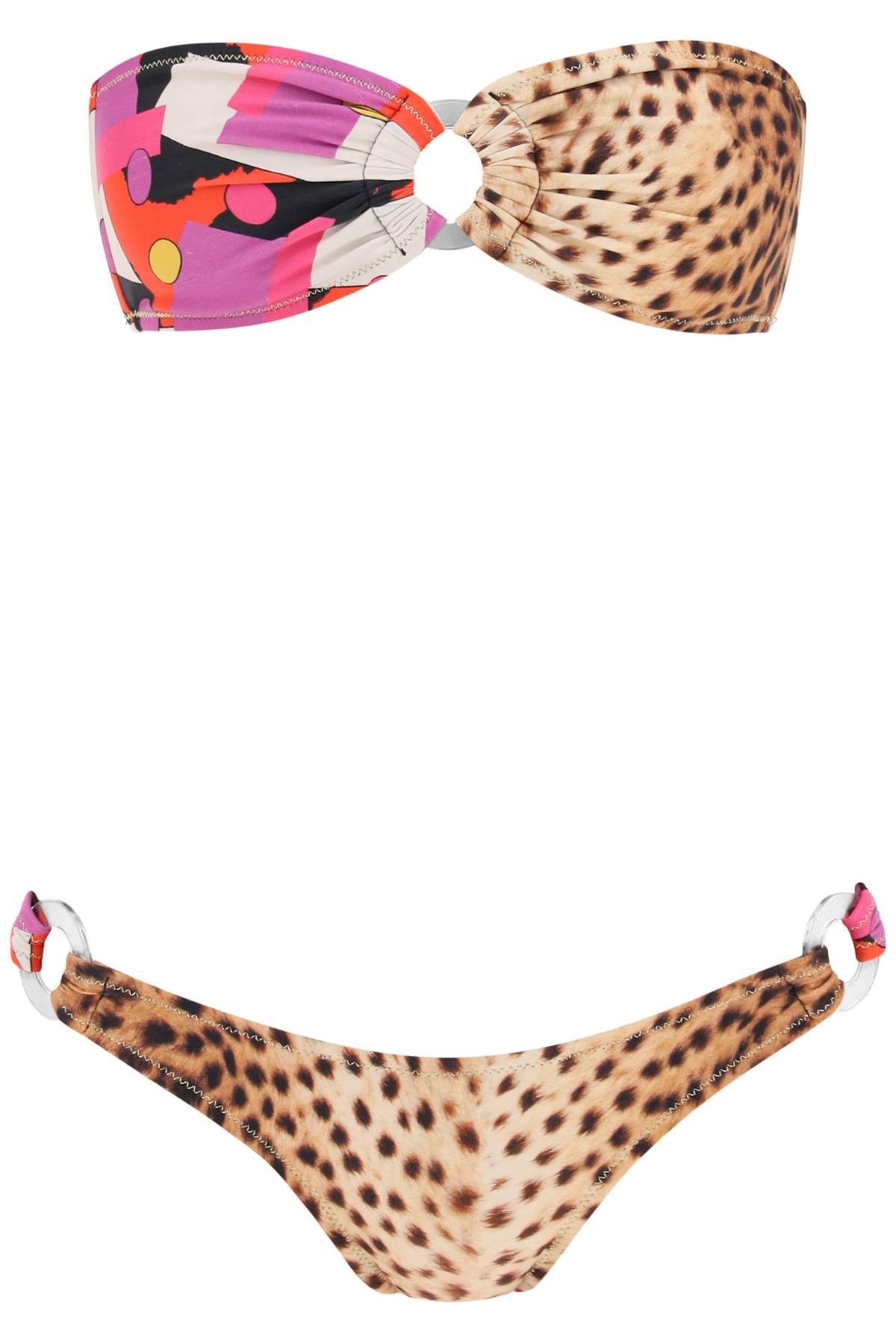image of Reina Olga Bandcamp Bikini Set in Clown Cheetah, Women's (Size Medium)